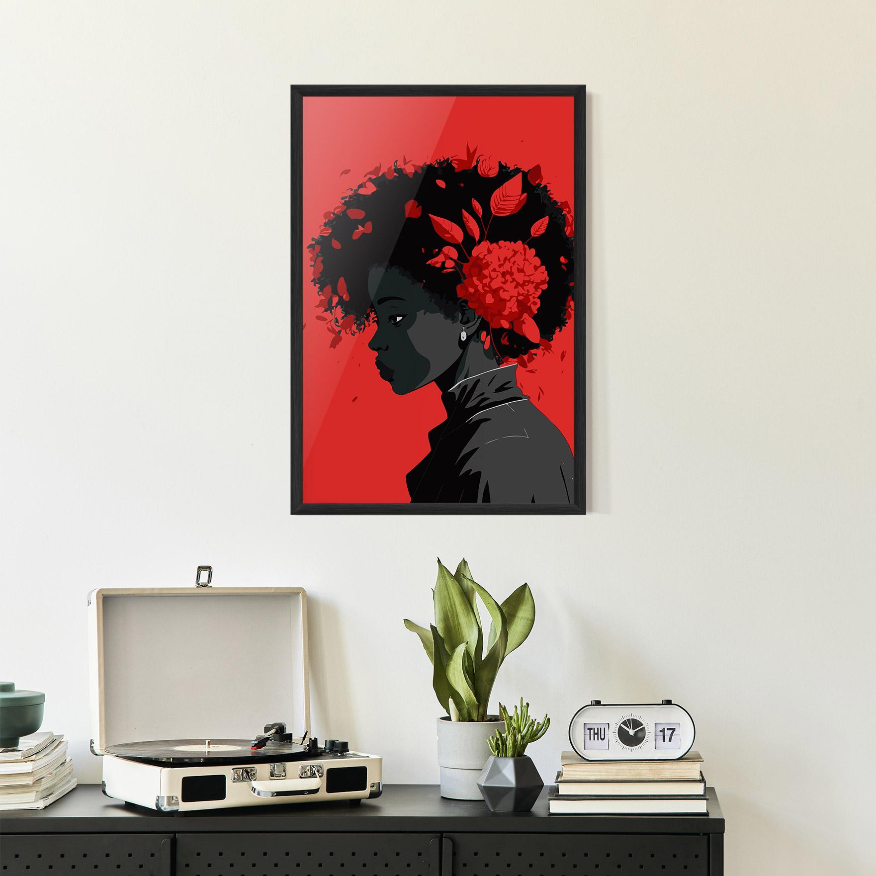 Plakat w Ramie African Red Flower mockup 2