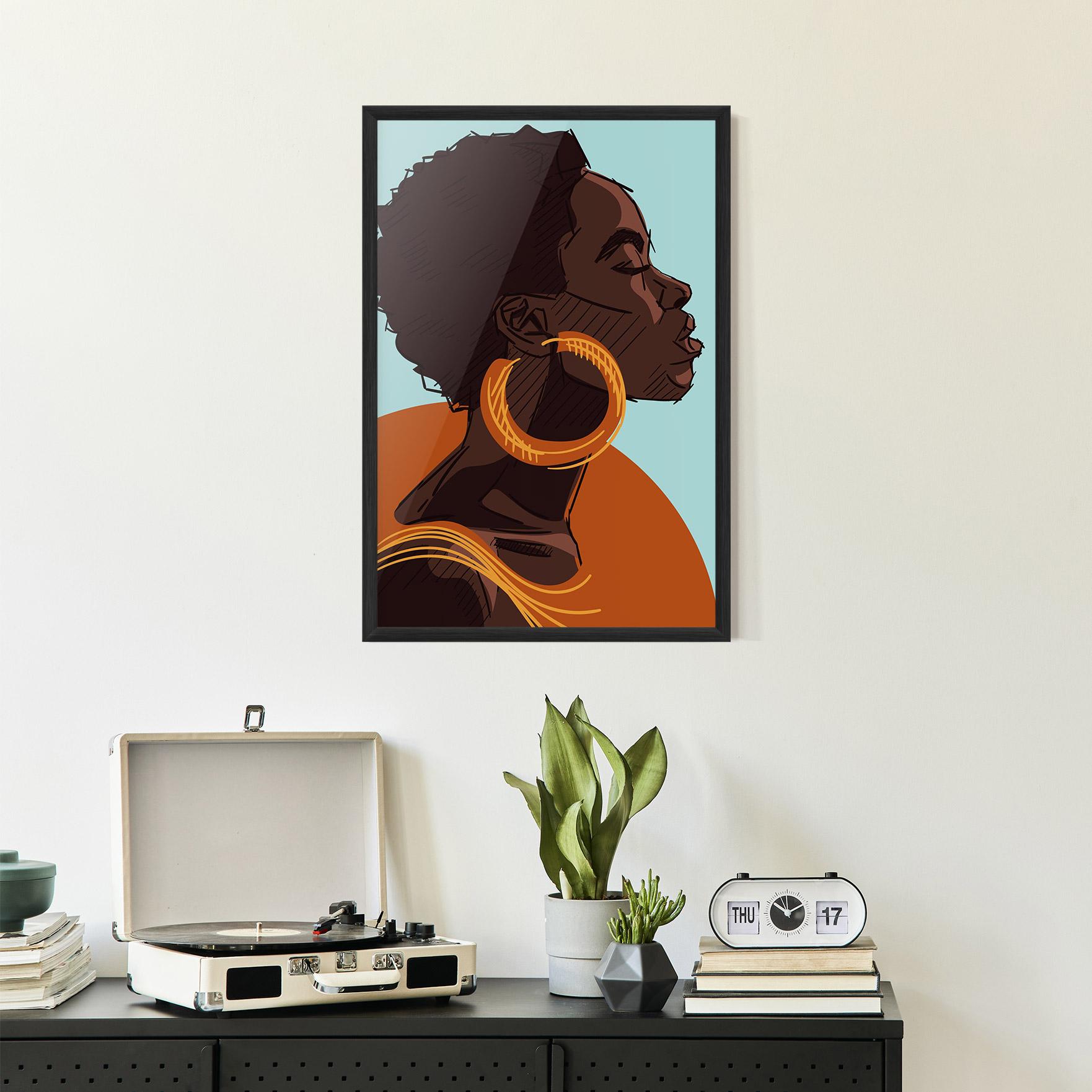 Plakat w Ramie African Short Hair mockup 2