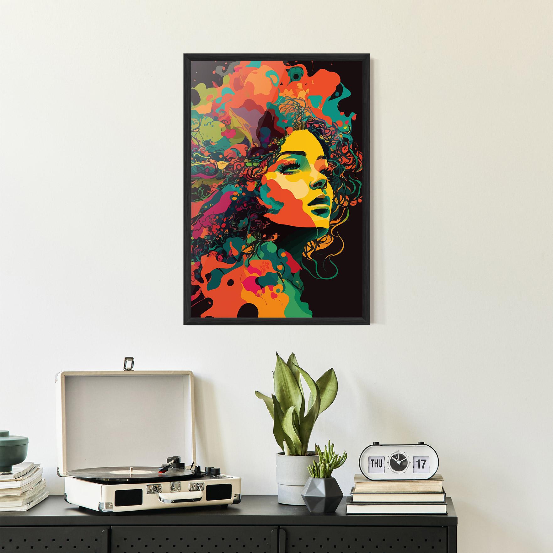 Plakat w Ramie Colorful African Woman mockup 2