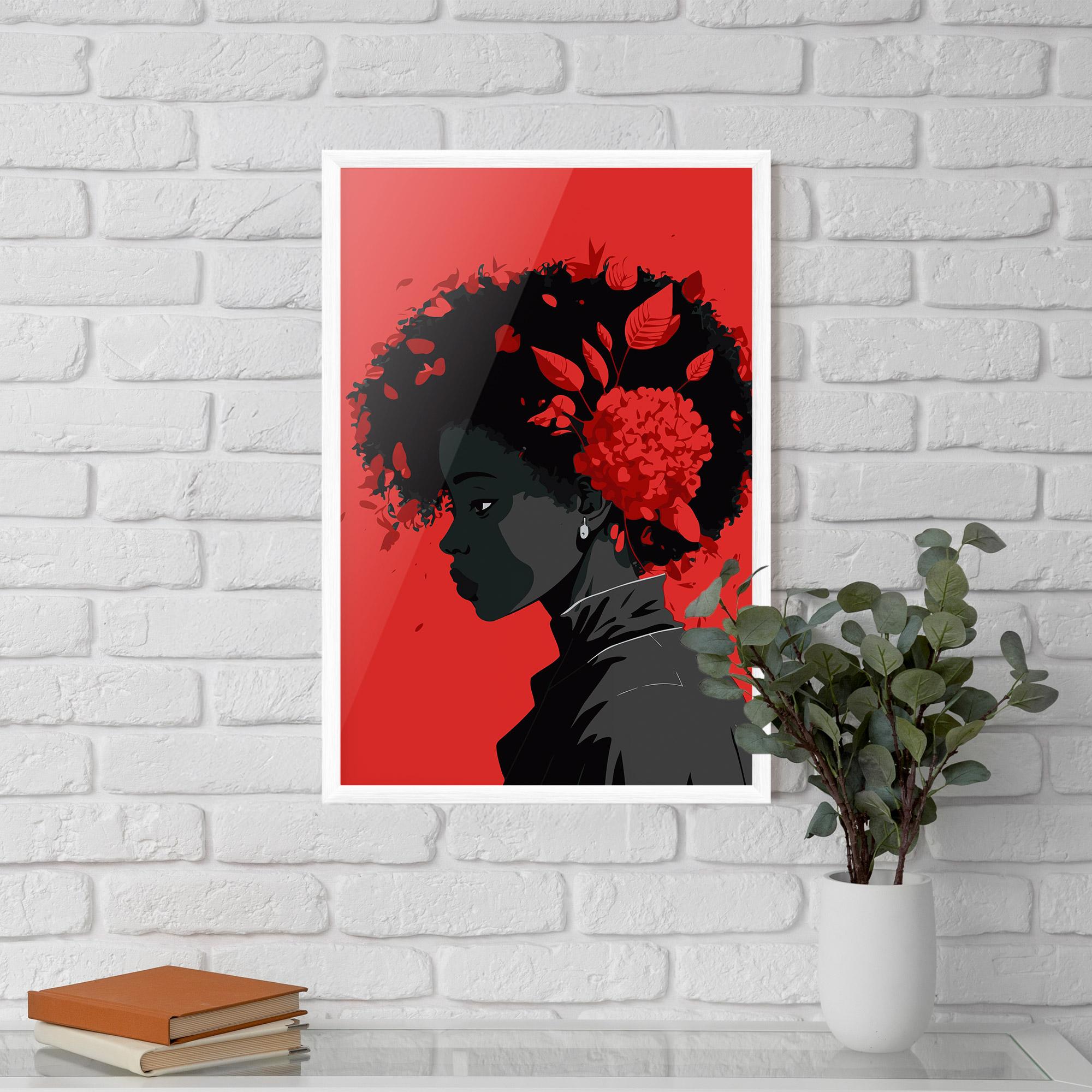 Plakat w Ramie African Red Flower mockup 5