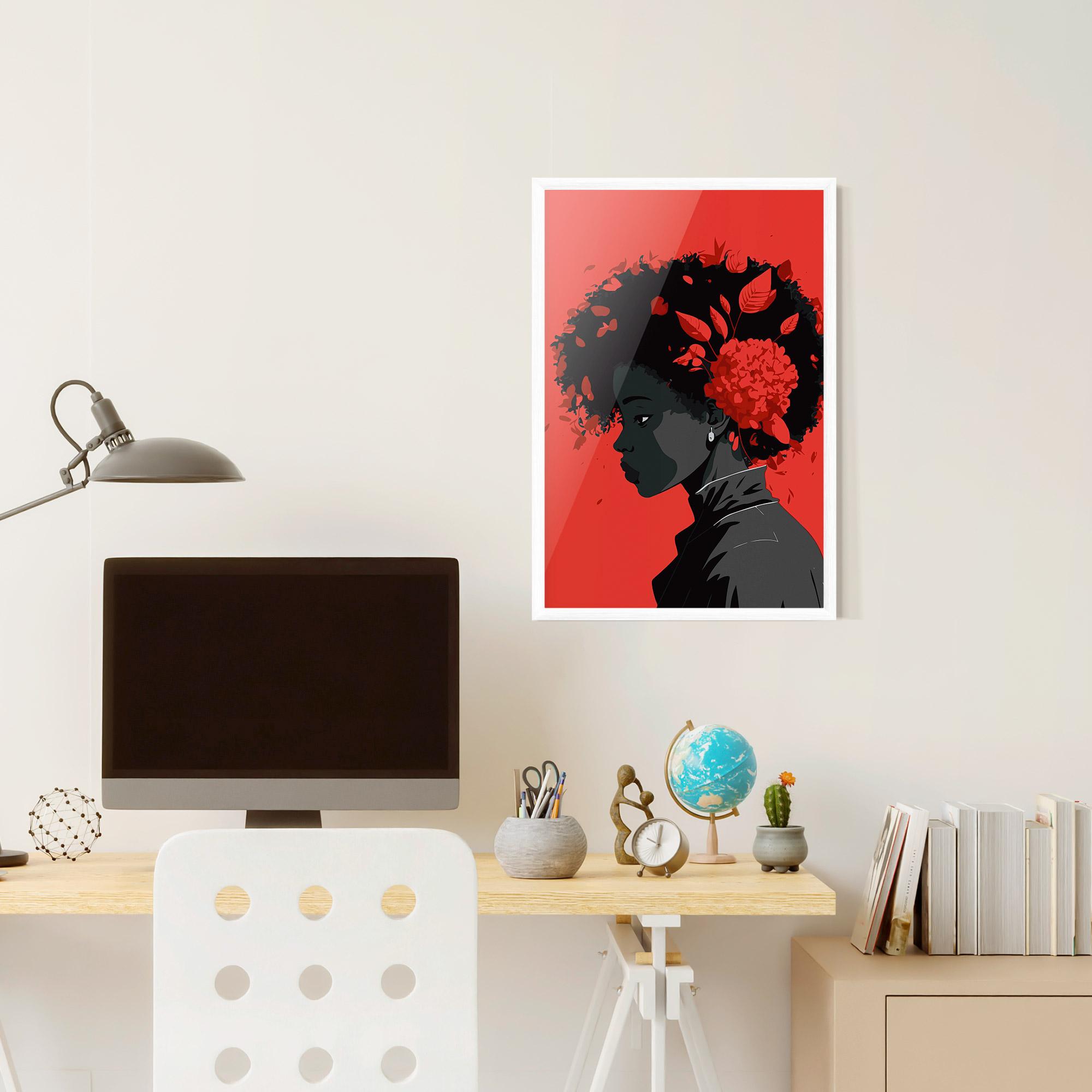 Plakat w Ramie African Red Flower mockup 6