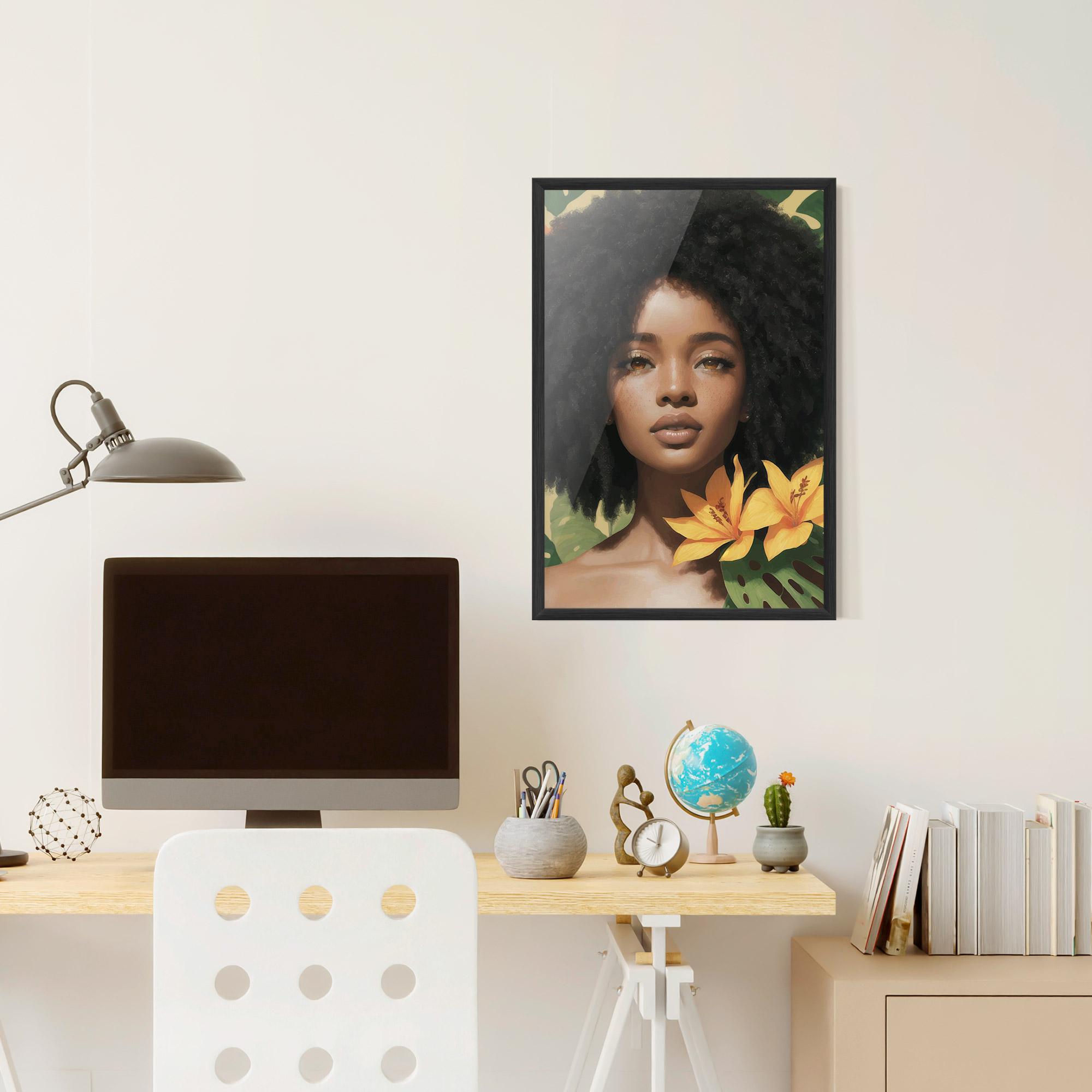 Plakat w Ramie Beautiful African Girl mockup 6