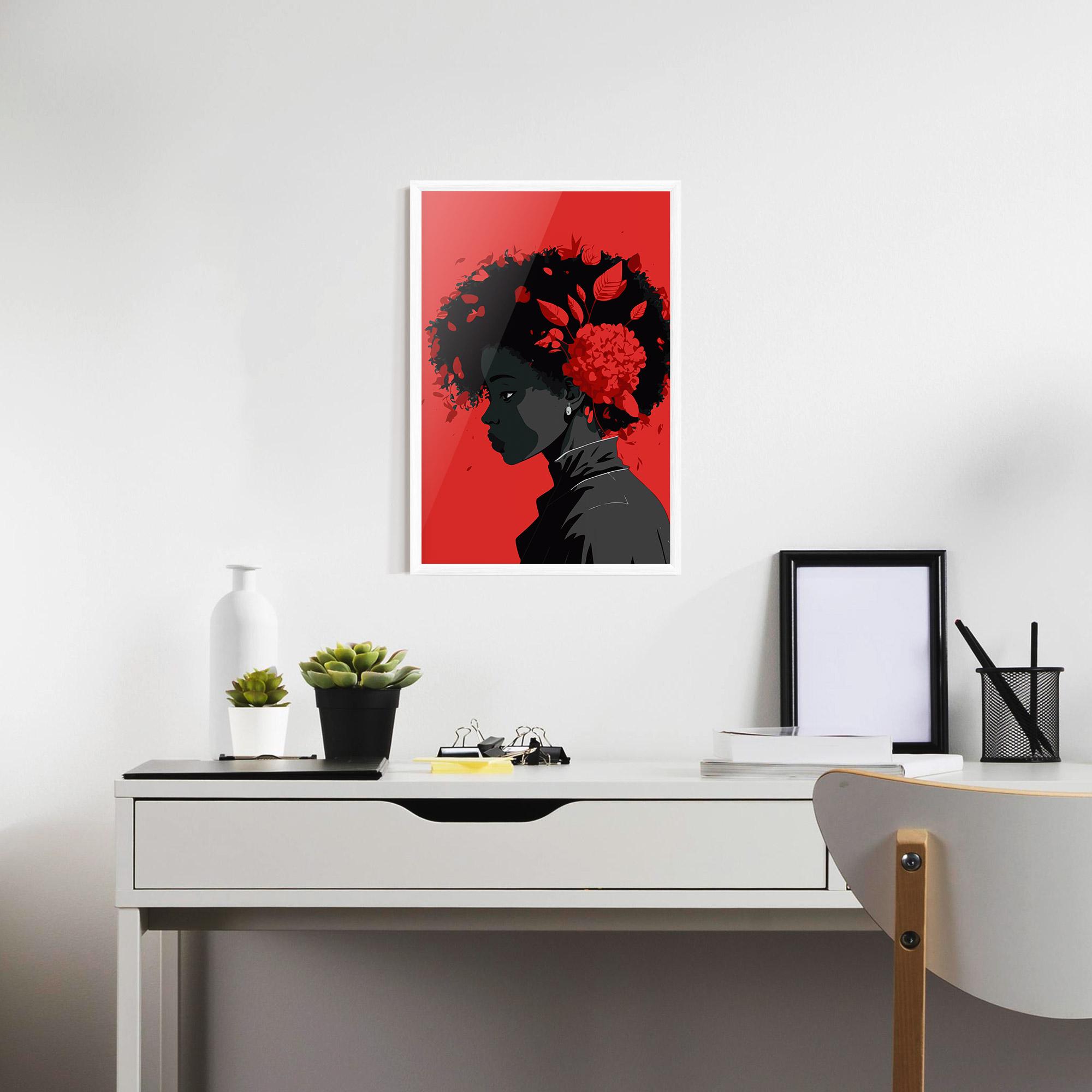 Plakat w Ramie African Red Flower mockup 7