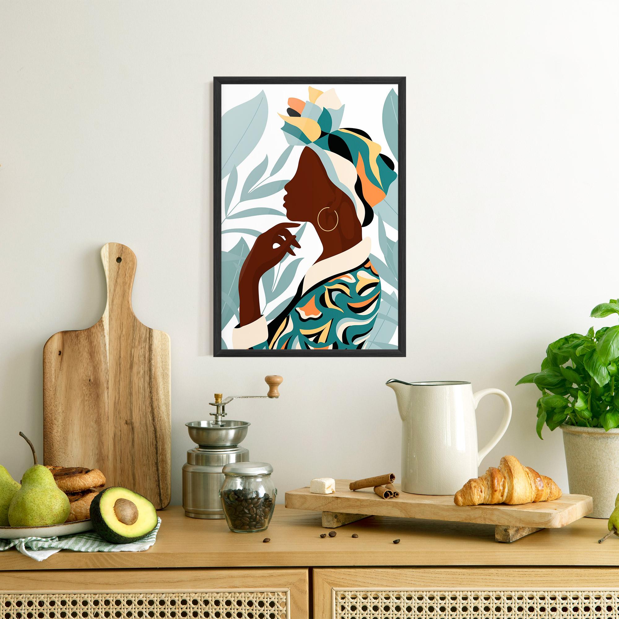 Plakat w Ramie Gold African Earring mockup 8