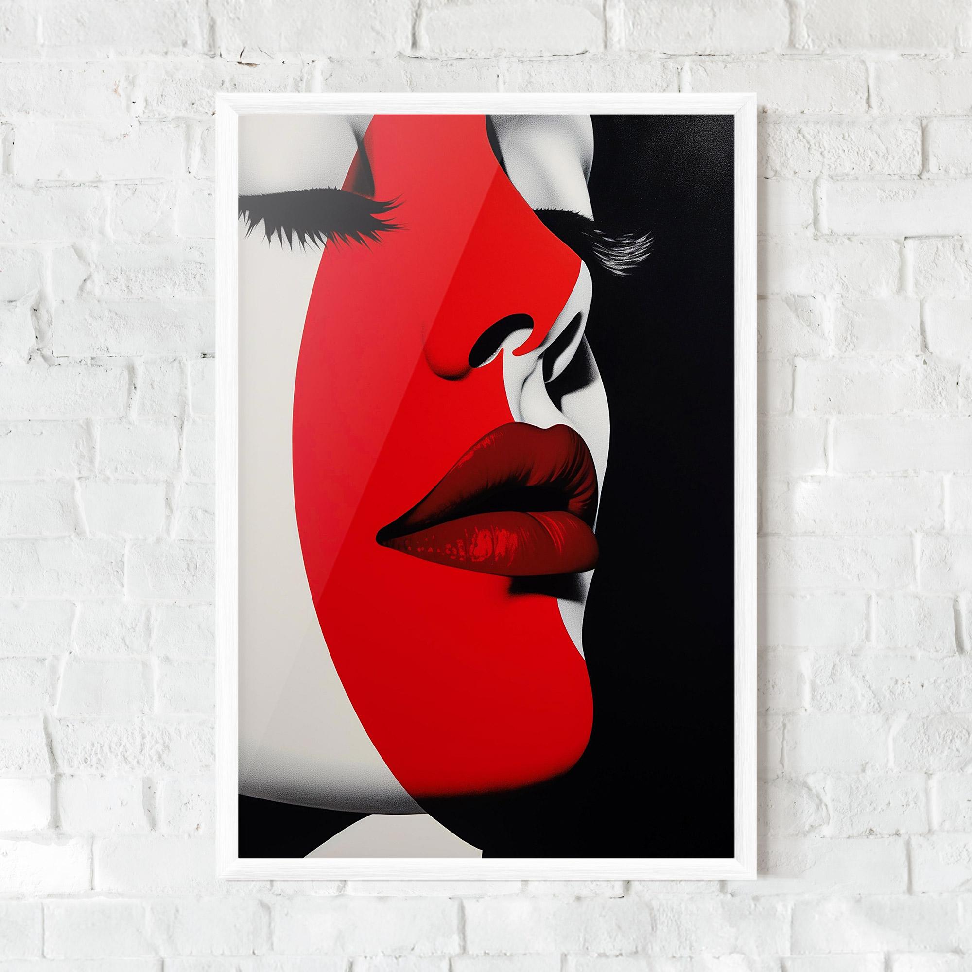 Plakat w Ramie Dark Red Lips mockup 0
