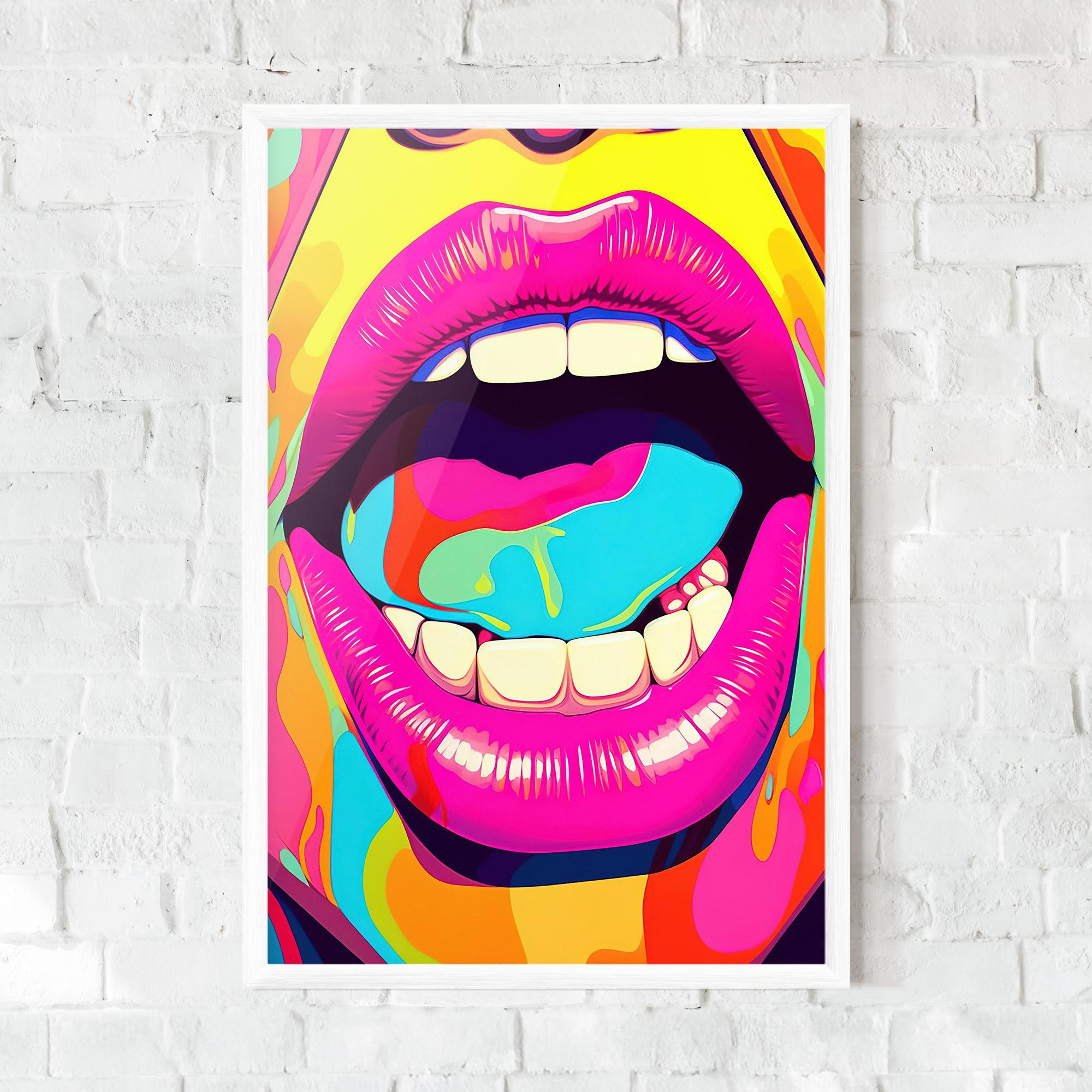Plakat w Ramie Pop Art Mouth mockup 0