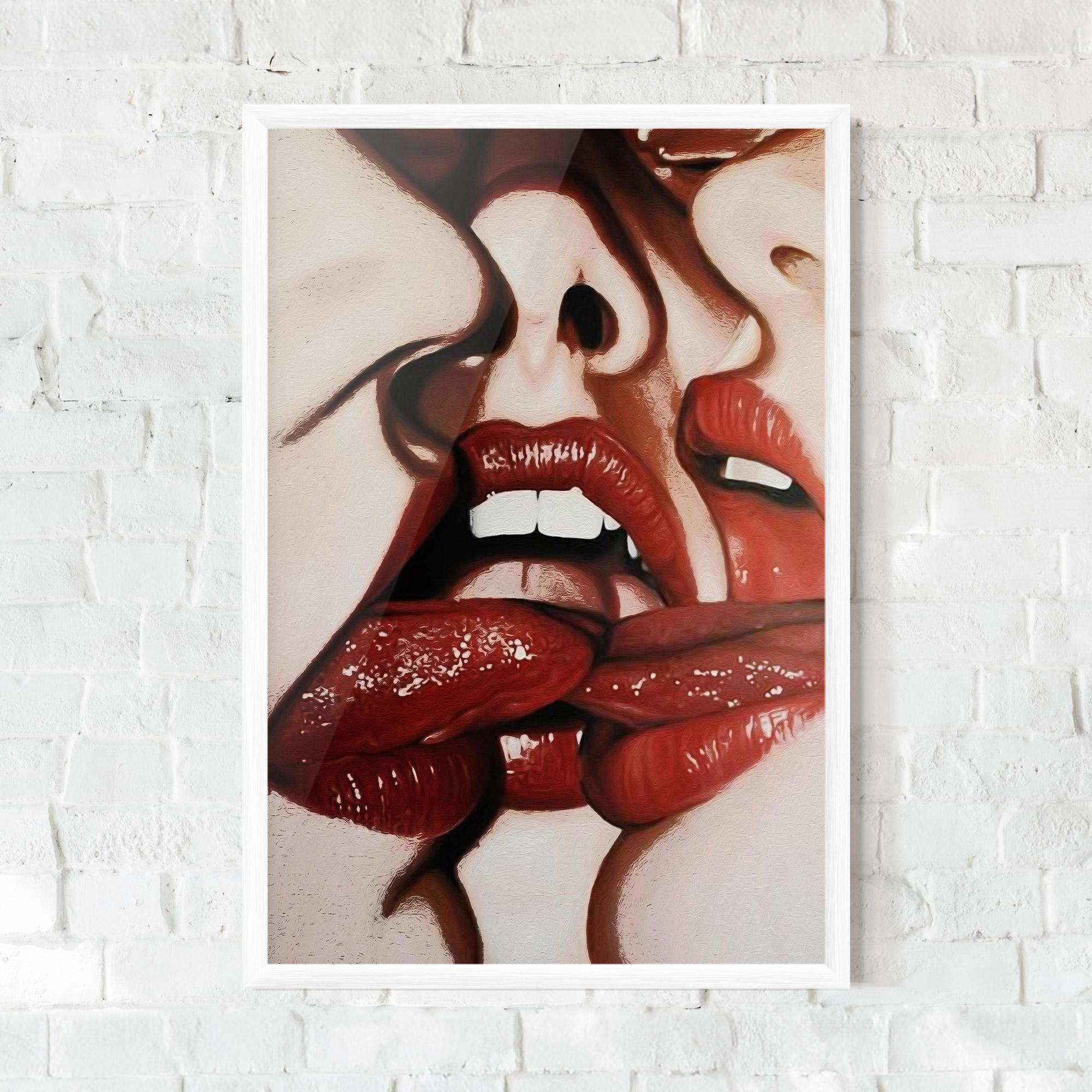 Plakat w Ramie Tree Red Lips mockup 0