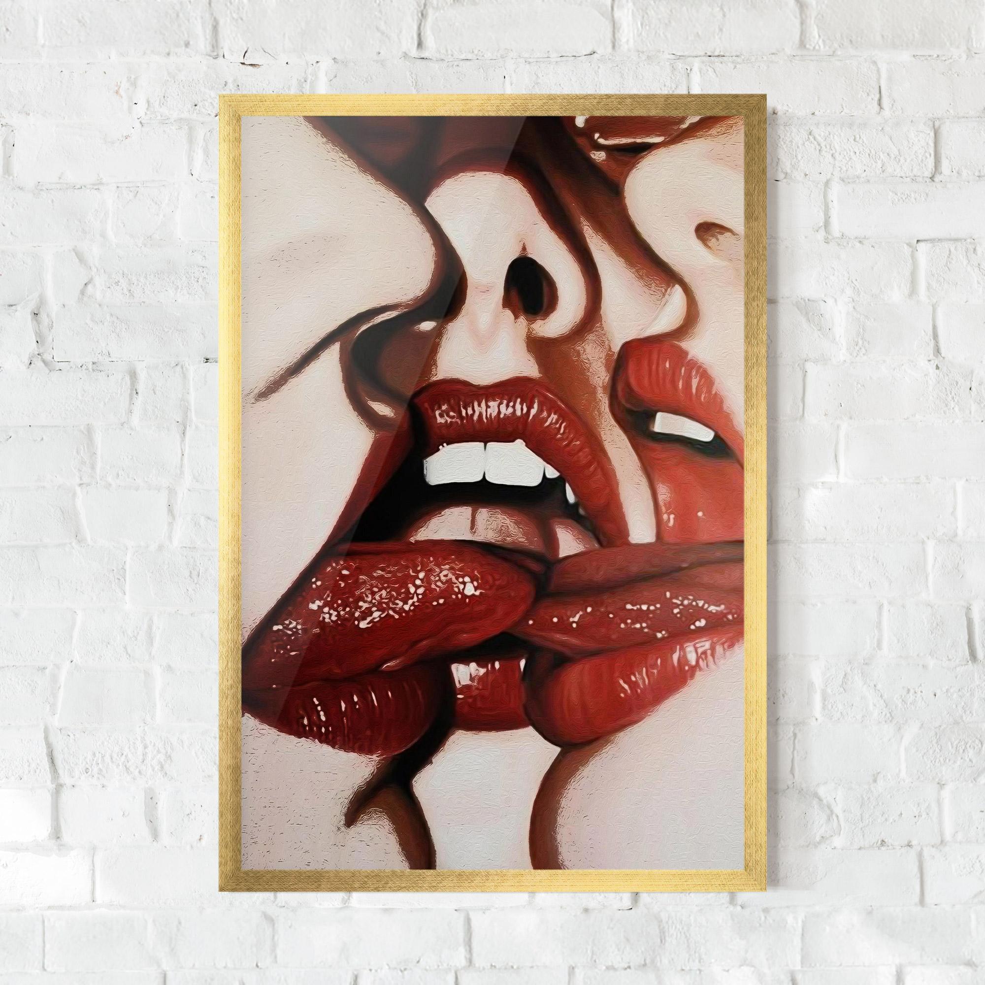 Plakat w Ramie Tree Red Lips mockup 0