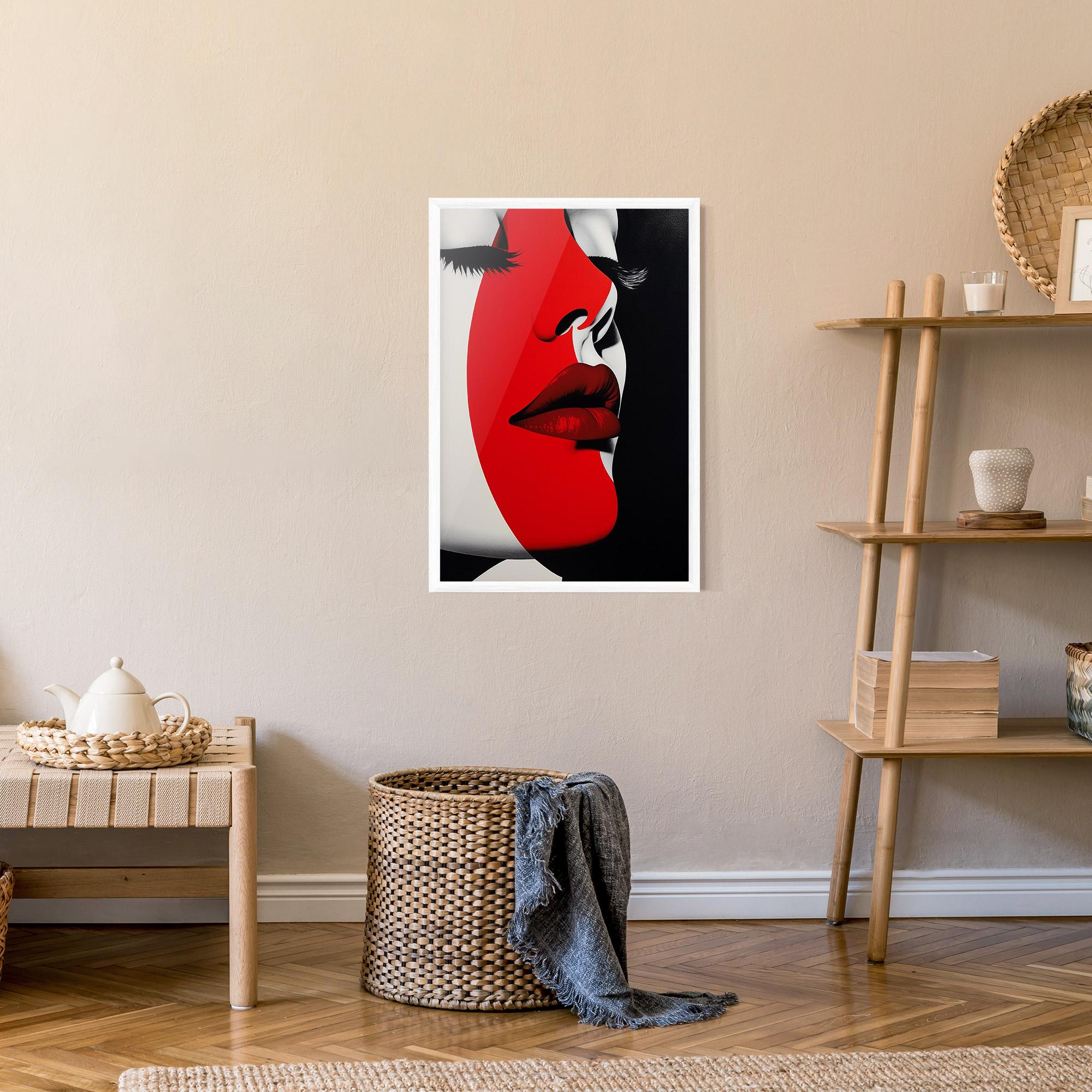 Plakat w Ramie Dark Red Lips mockup 9