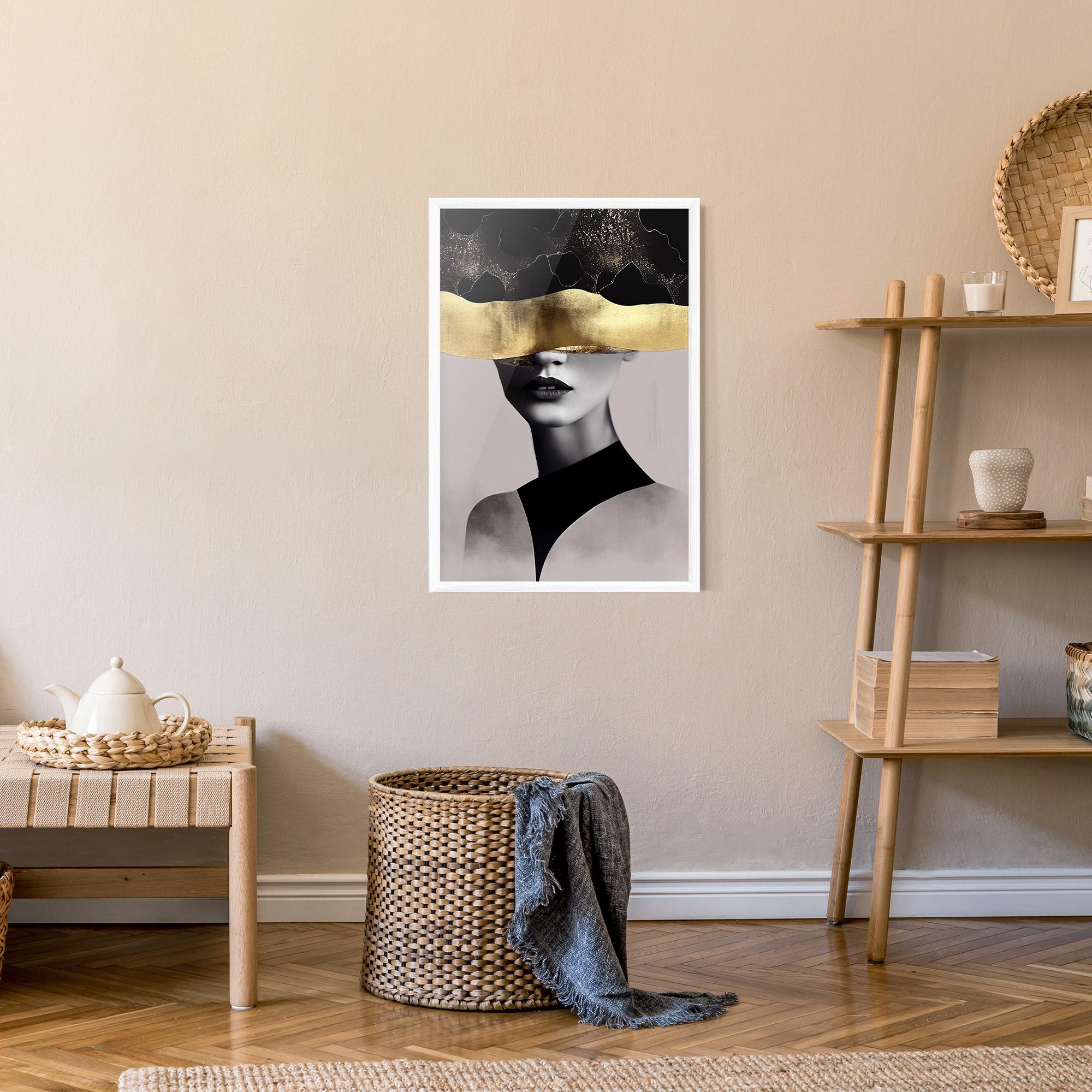 Plakat w Ramie Grey Lips mockup 9