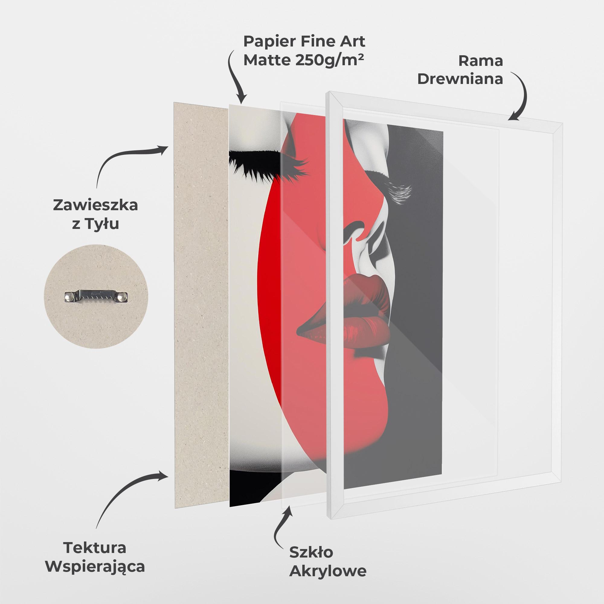 Plakat w Ramie Dark Red Lips mockup 1