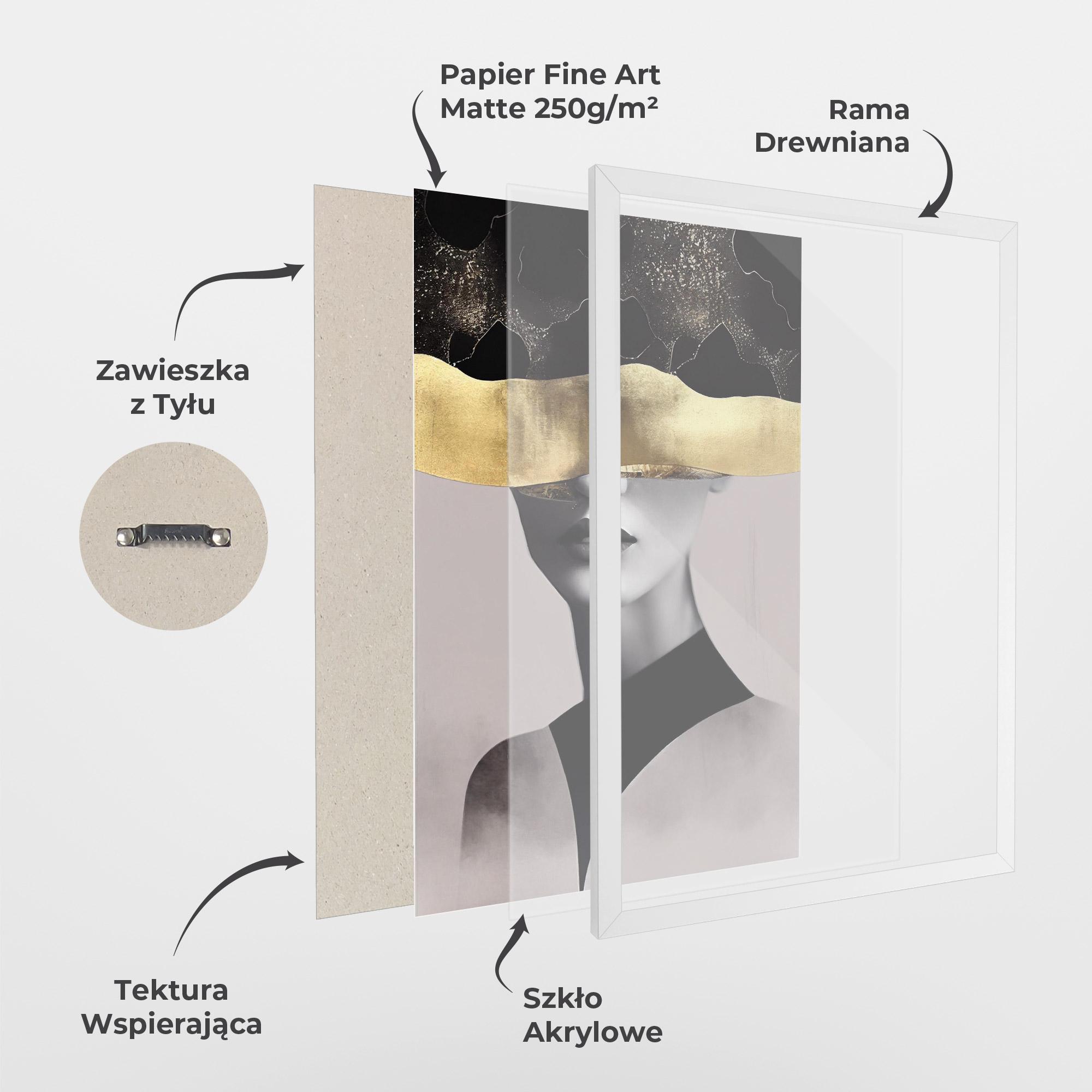 Plakat w Ramie Grey Lips mockup 1