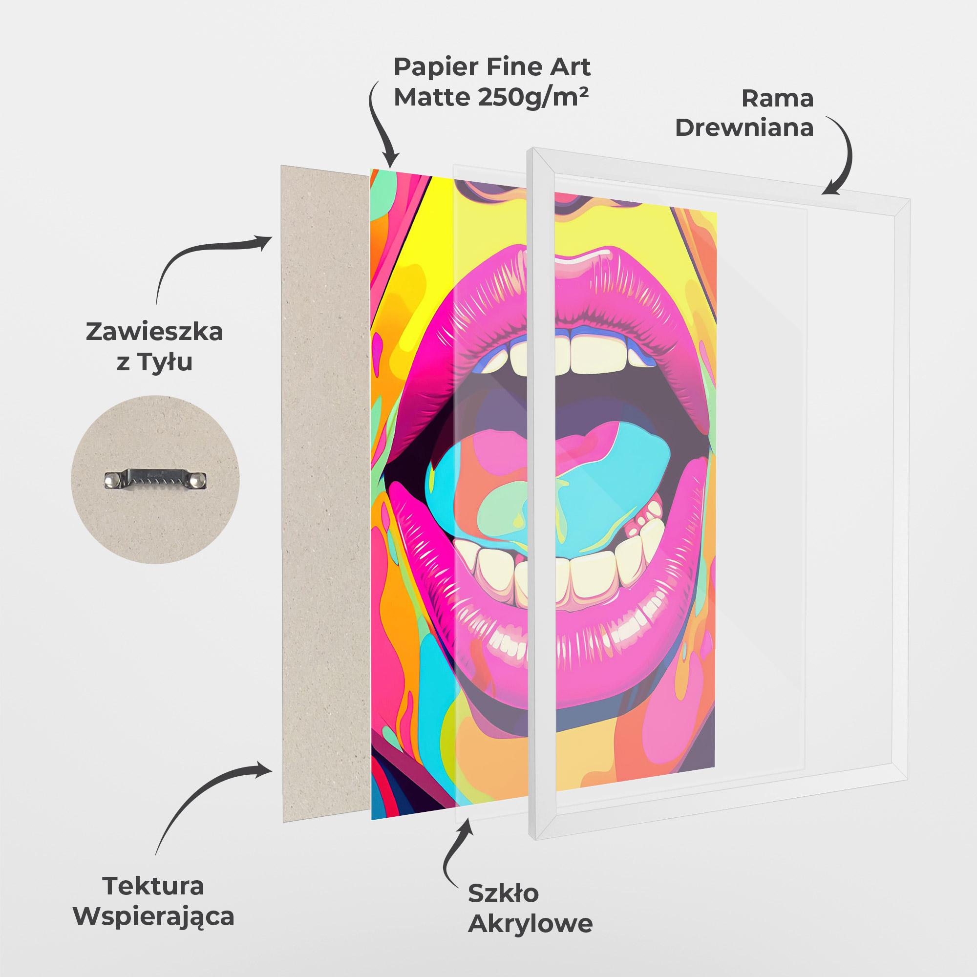Plakat w Ramie Pop Art Mouth mockup 1