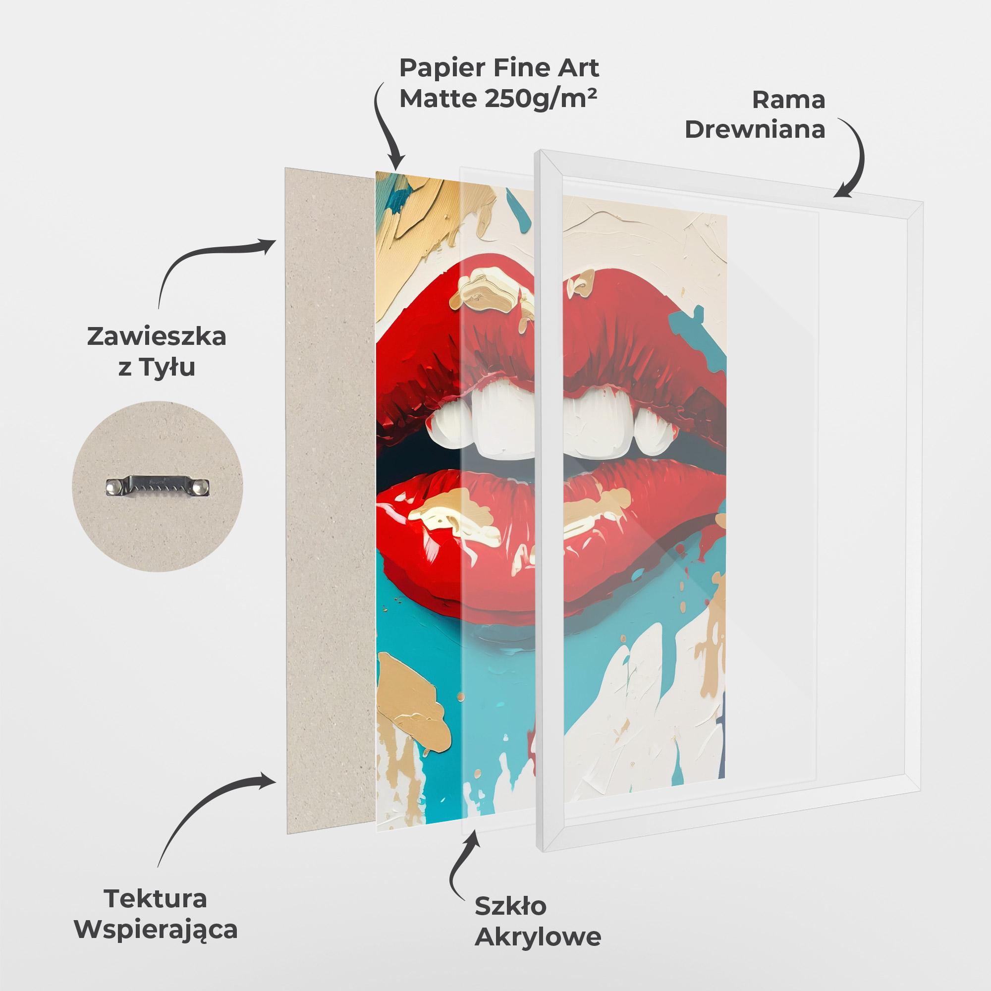 Plakat w Ramie Red Gold Lips mockup 1