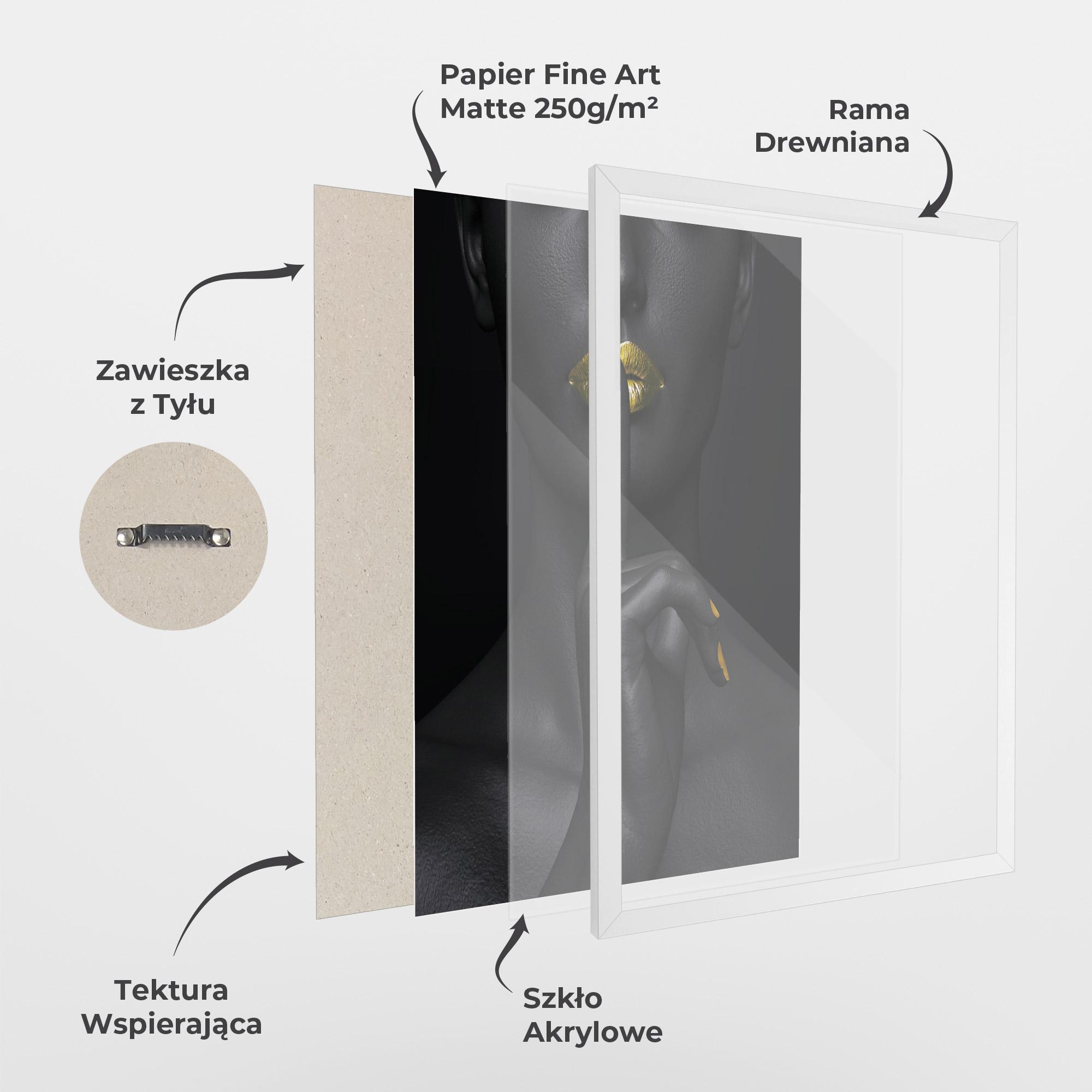 Plakat w Ramie Silence Lips Portrait mockup 1