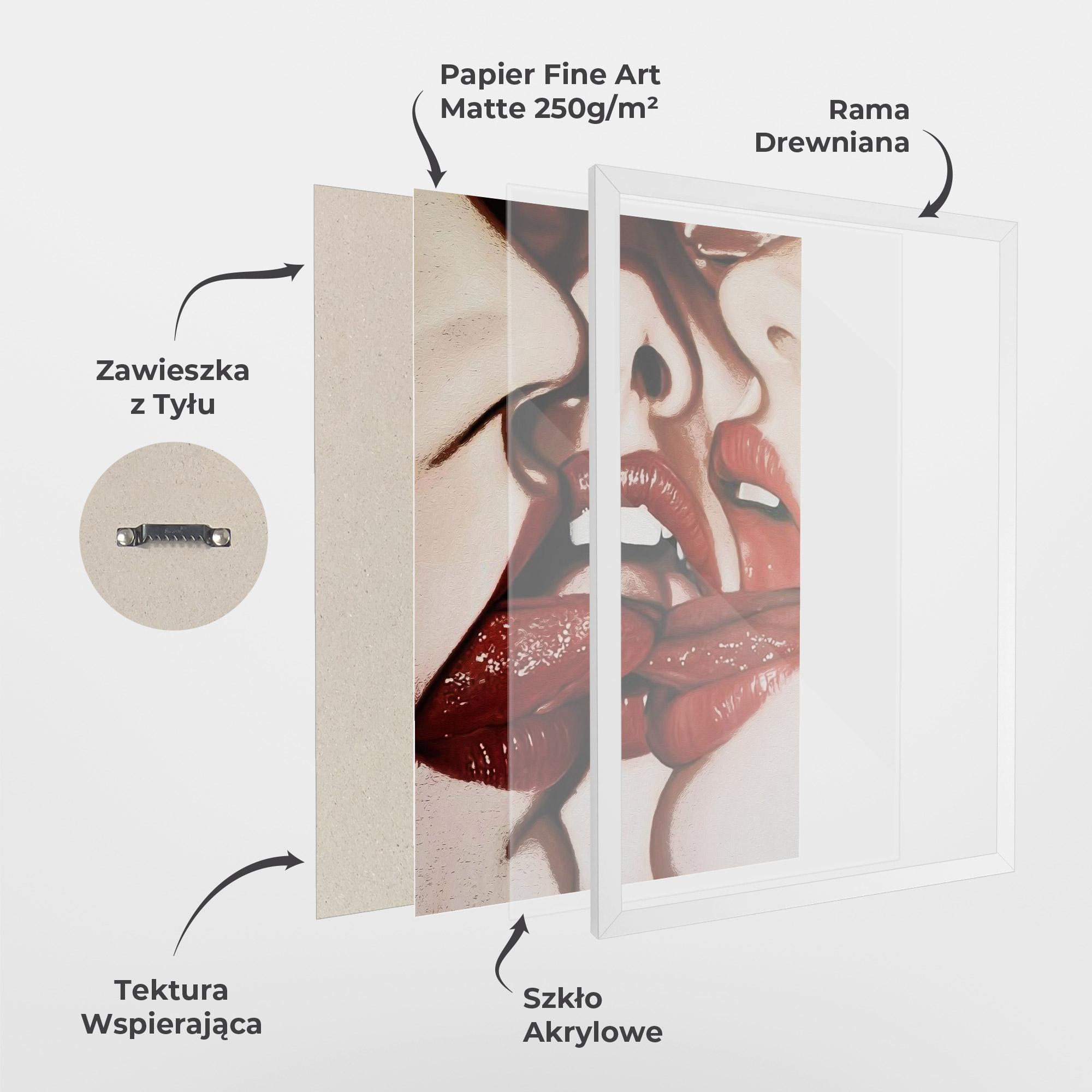 Plakat w Ramie Tree Red Lips mockup 1