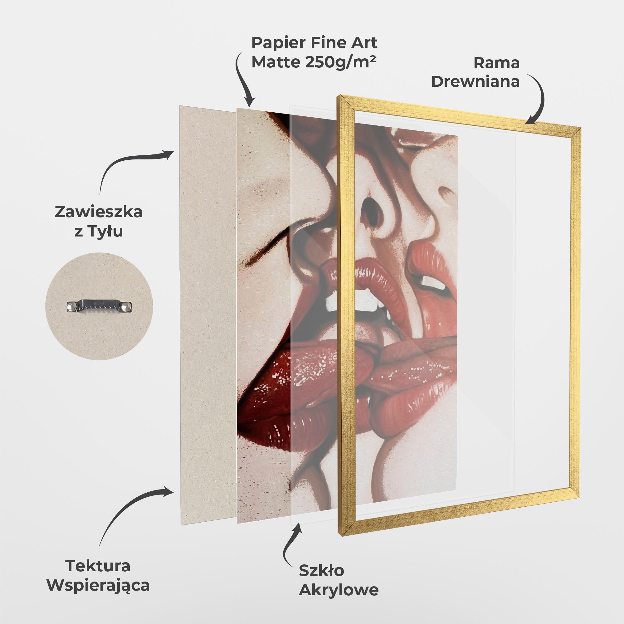 Plakat w Ramie Tree Red Lips mockup 1