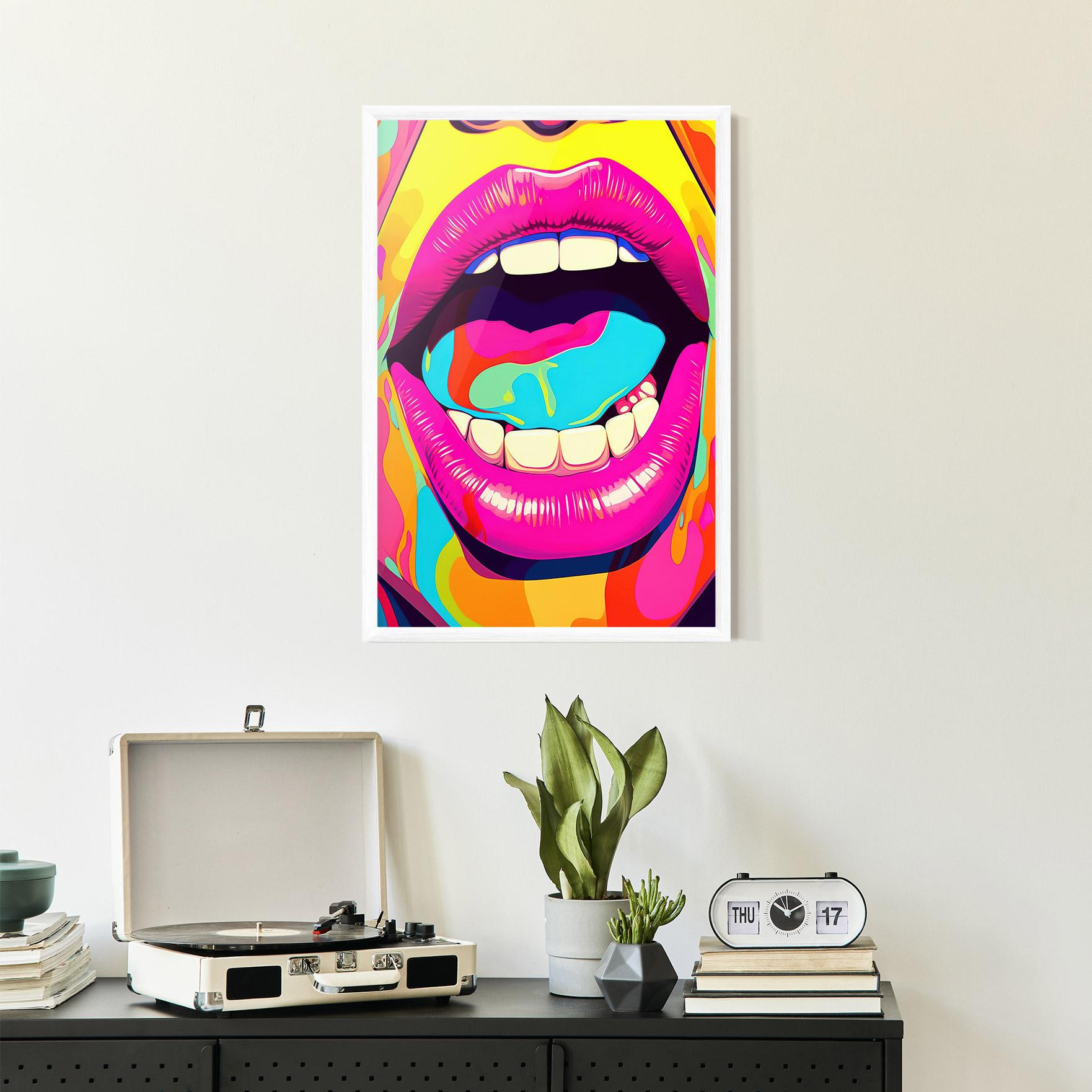 Plakat w Ramie Pop Art Mouth mockup 2