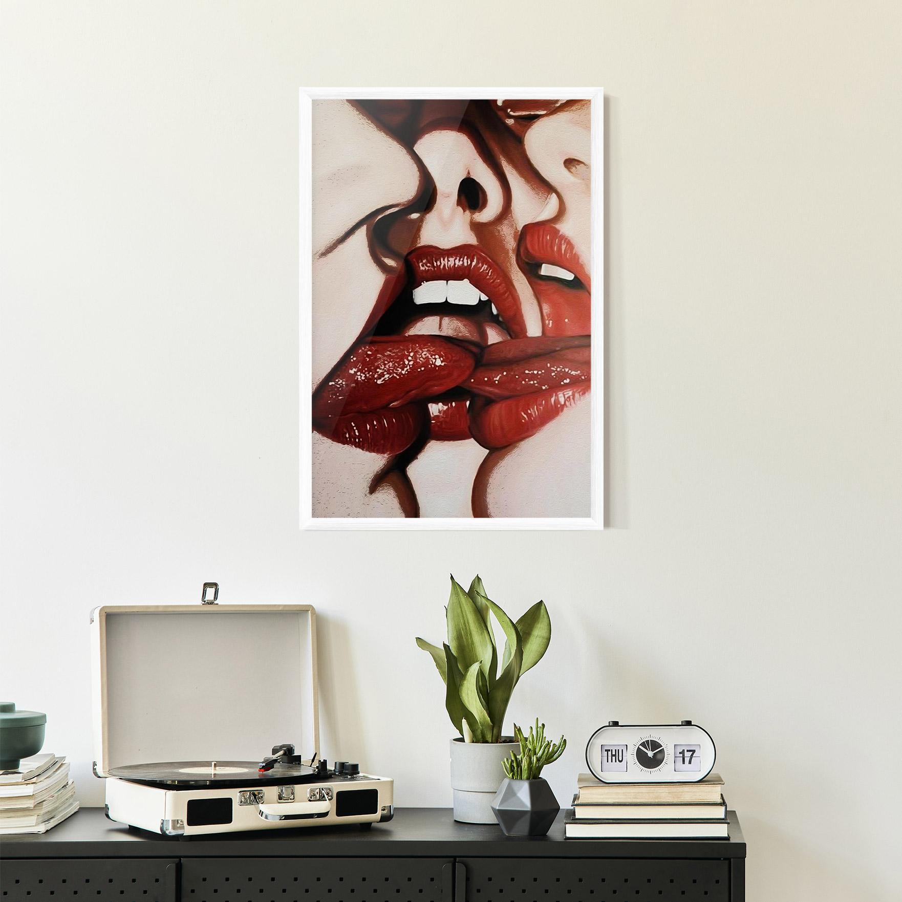 Plakat w Ramie Tree Red Lips mockup 2
