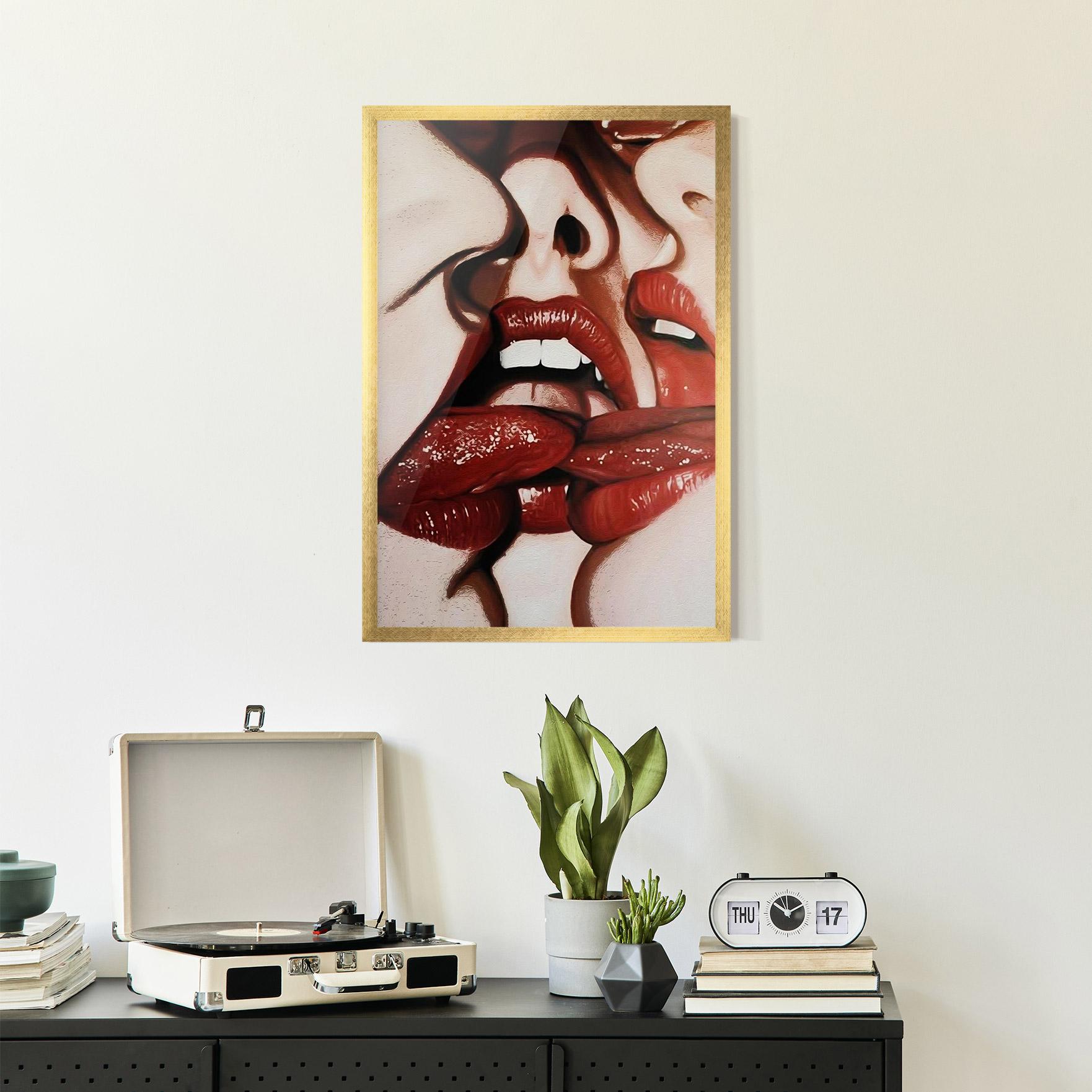 Plakat w Ramie Tree Red Lips mockup 2