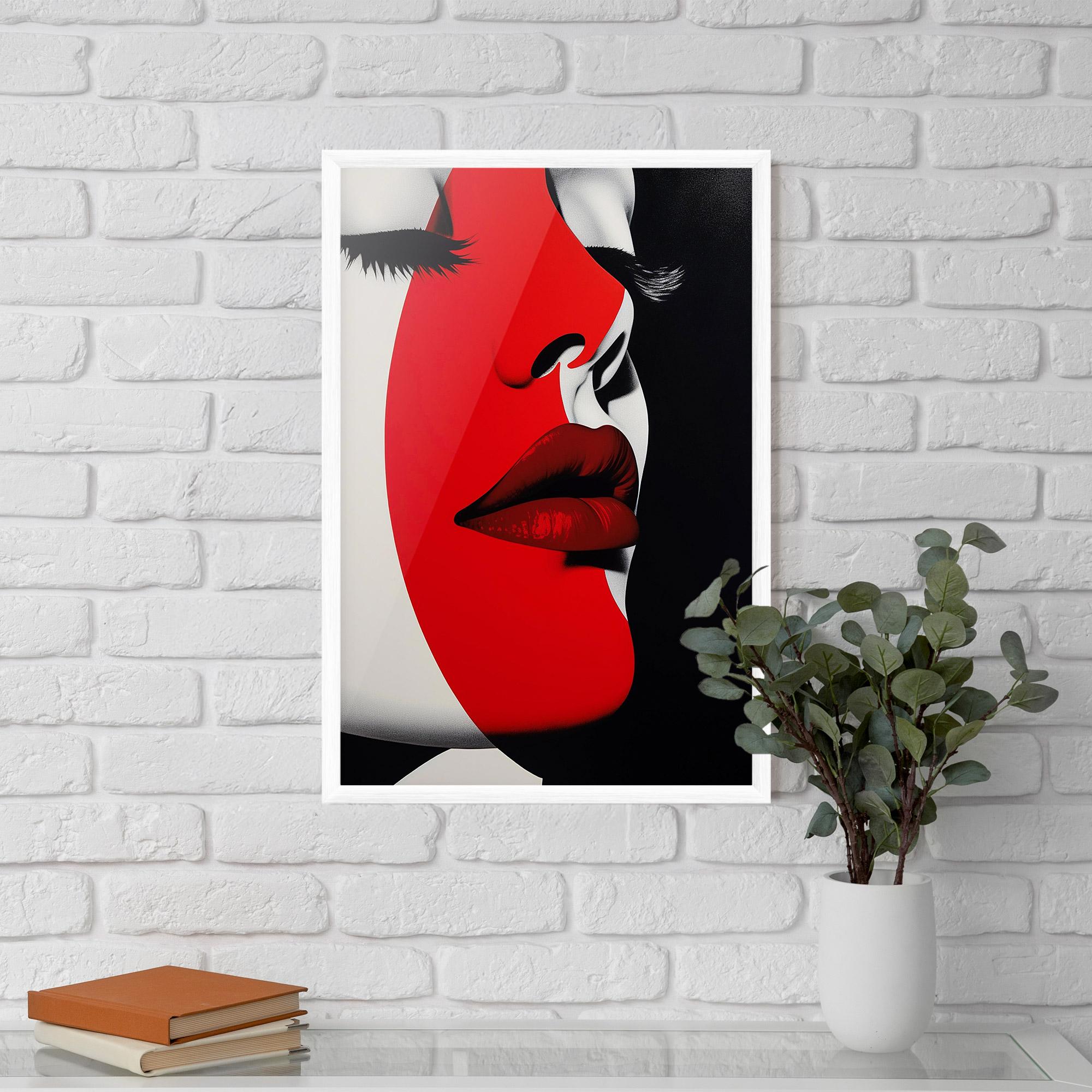 Plakat w Ramie Dark Red Lips mockup 5