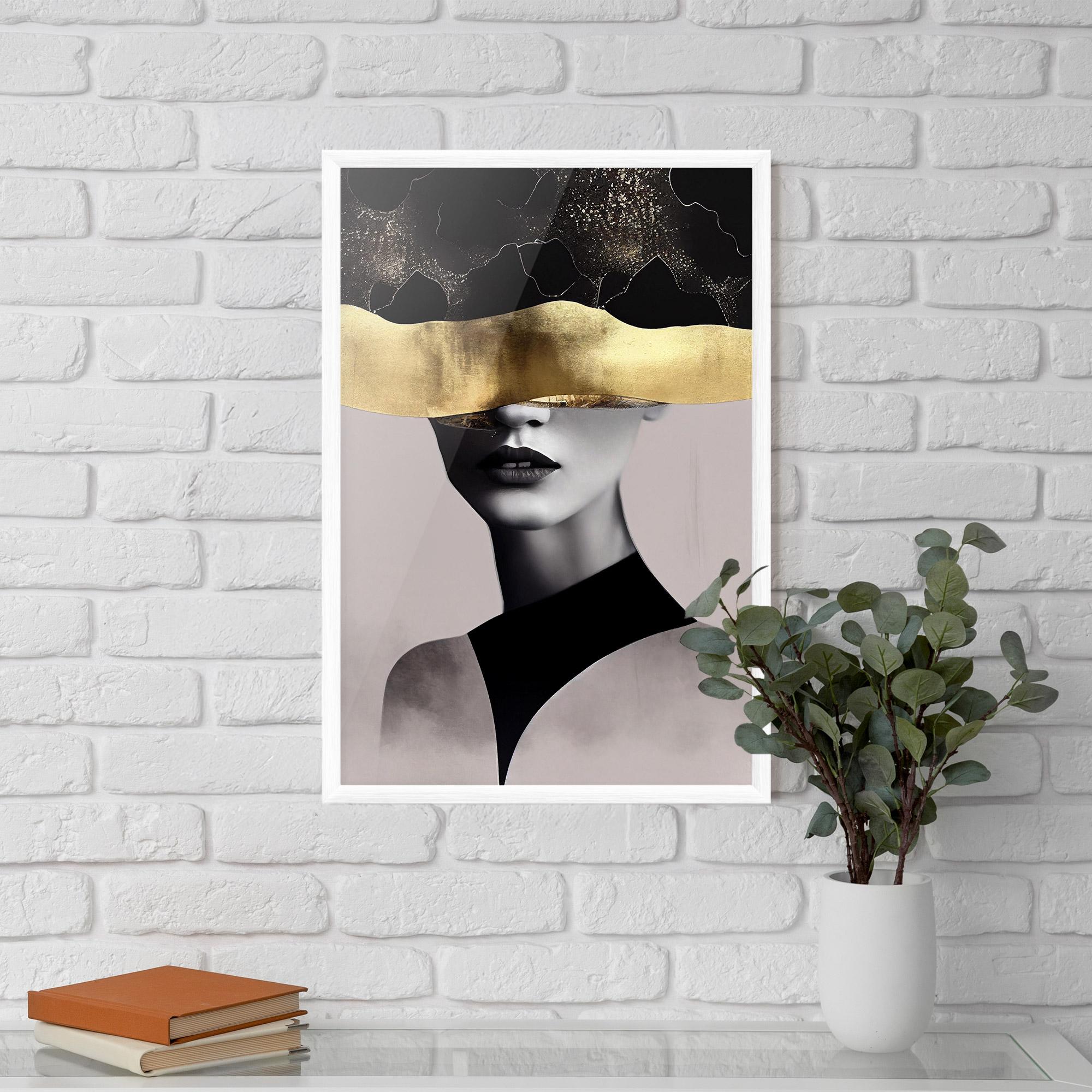 Plakat w Ramie Grey Lips mockup 5