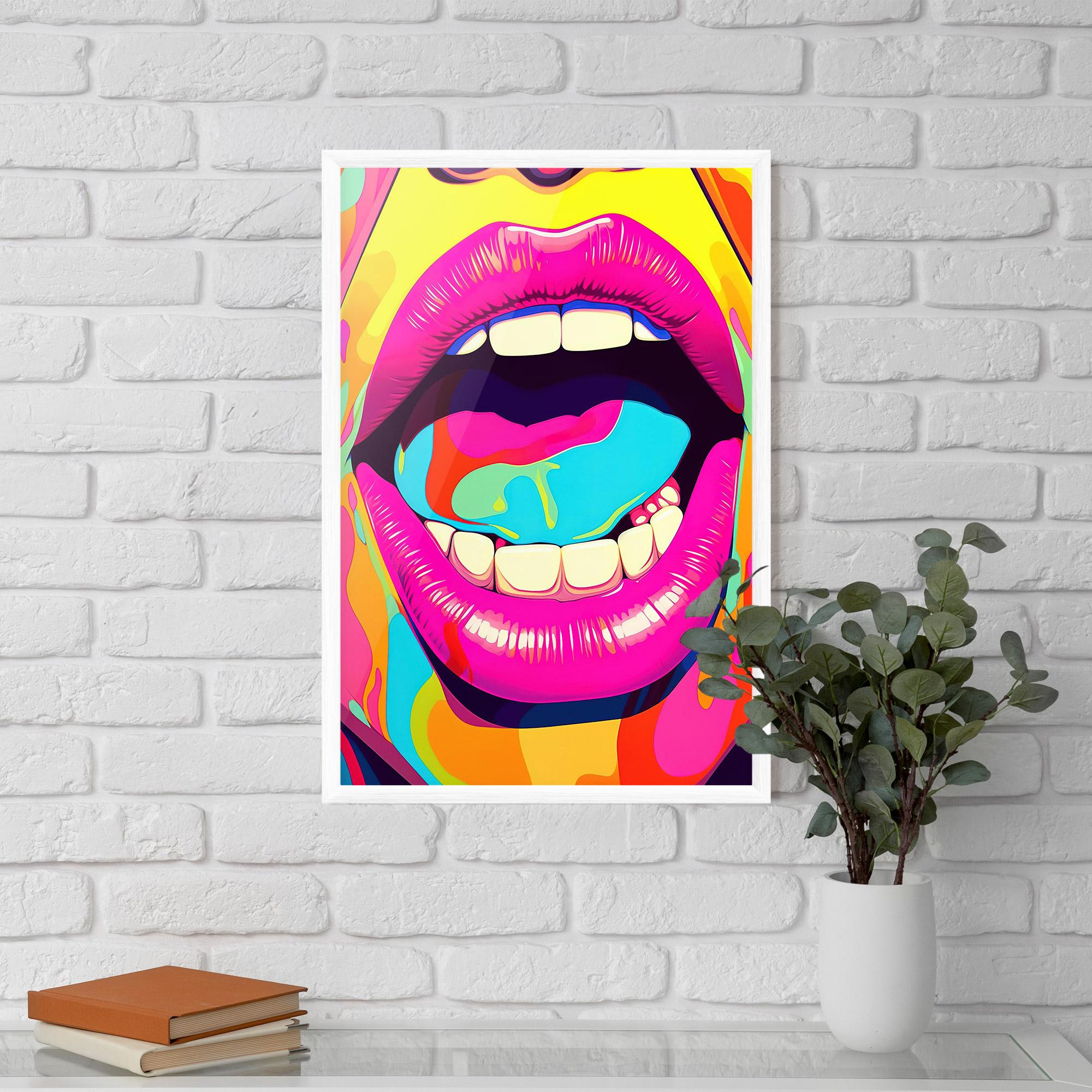 Plakat w Ramie Pop Art Mouth mockup 5