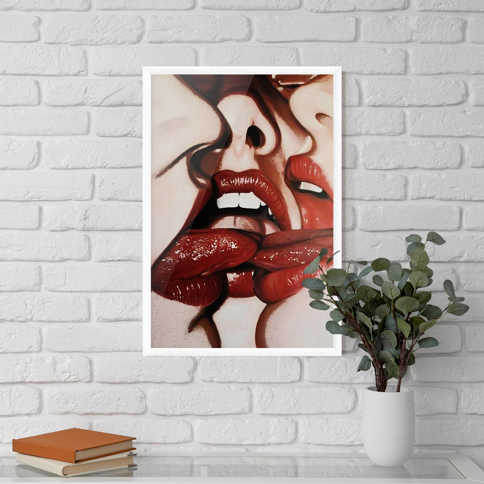 Plakat w Ramie Tree Red Lips mockup 5