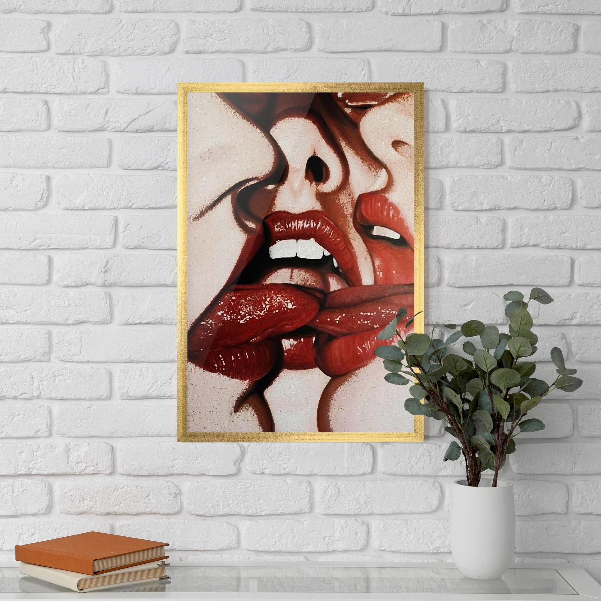 Plakat w Ramie Tree Red Lips mockup 5