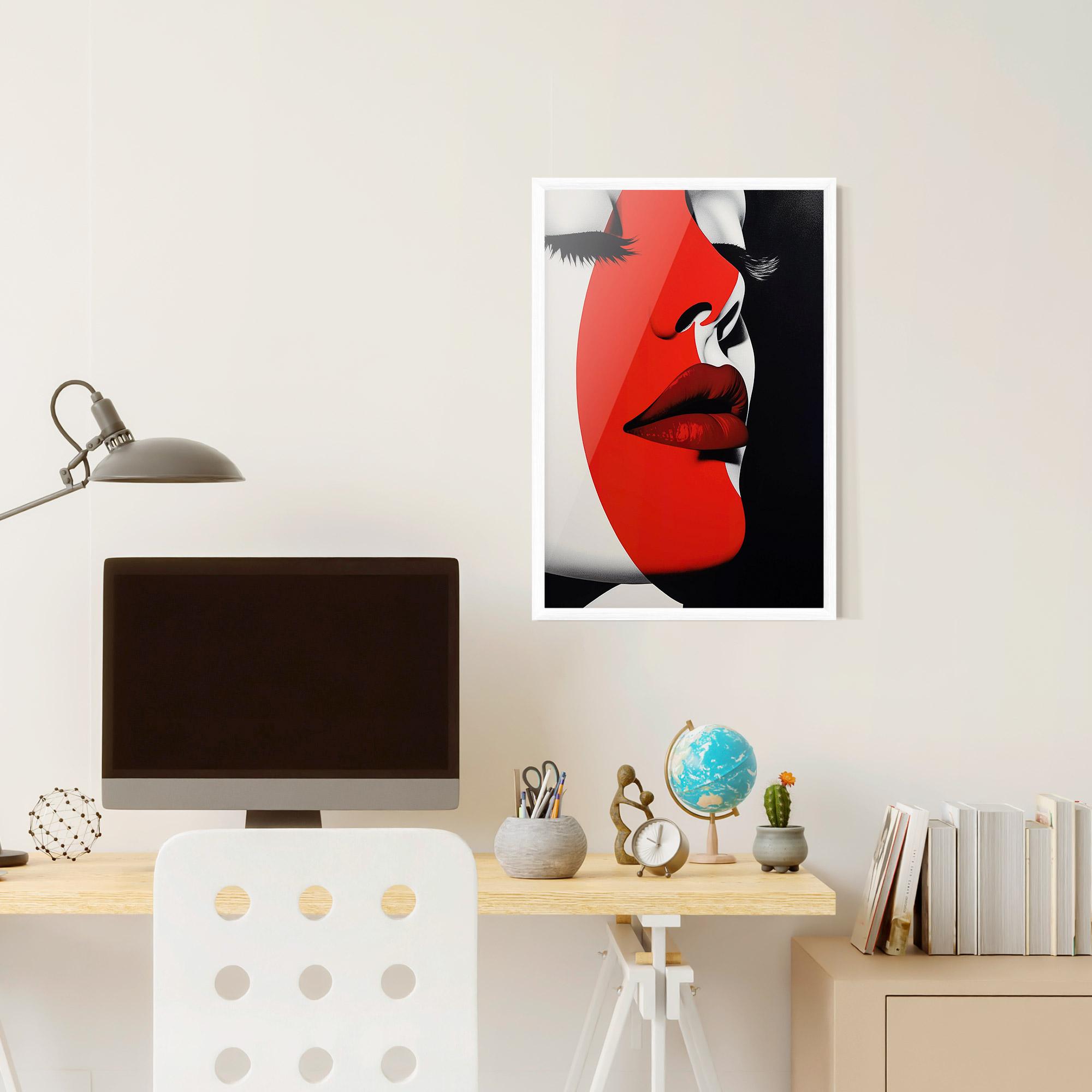 Plakat w Ramie Dark Red Lips mockup 6
