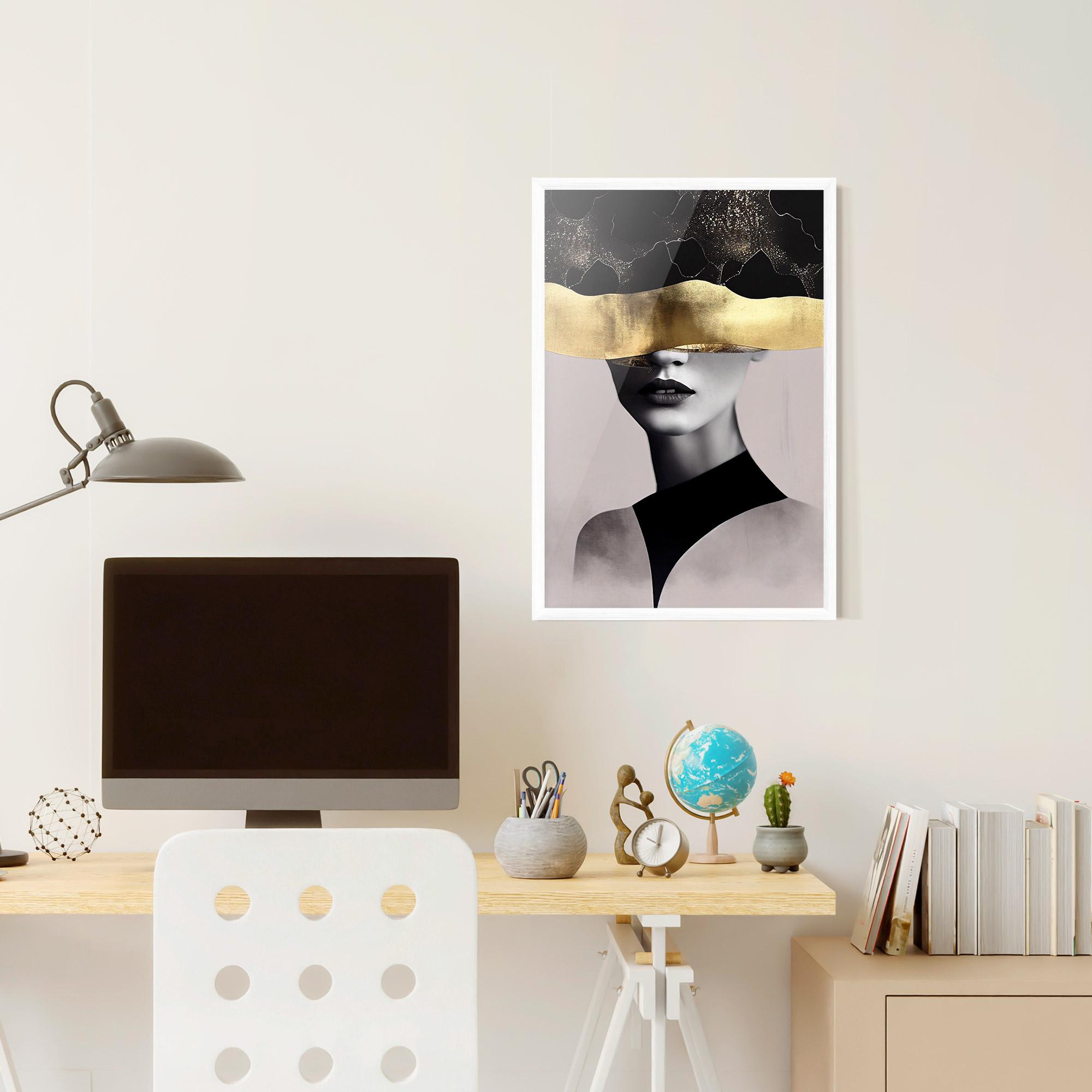 Plakat w Ramie Grey Lips mockup 6