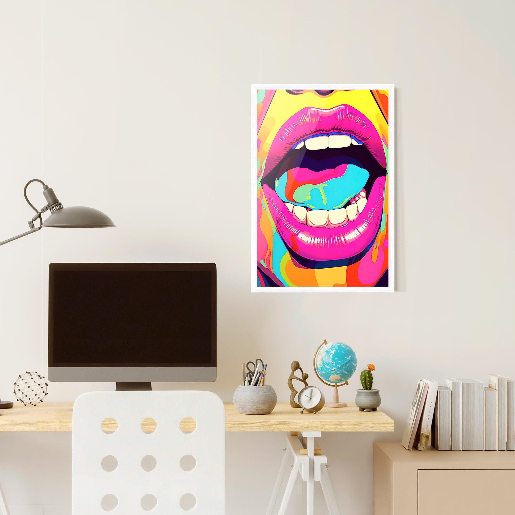 Plakat w Ramie Pop Art Mouth mockup 6
