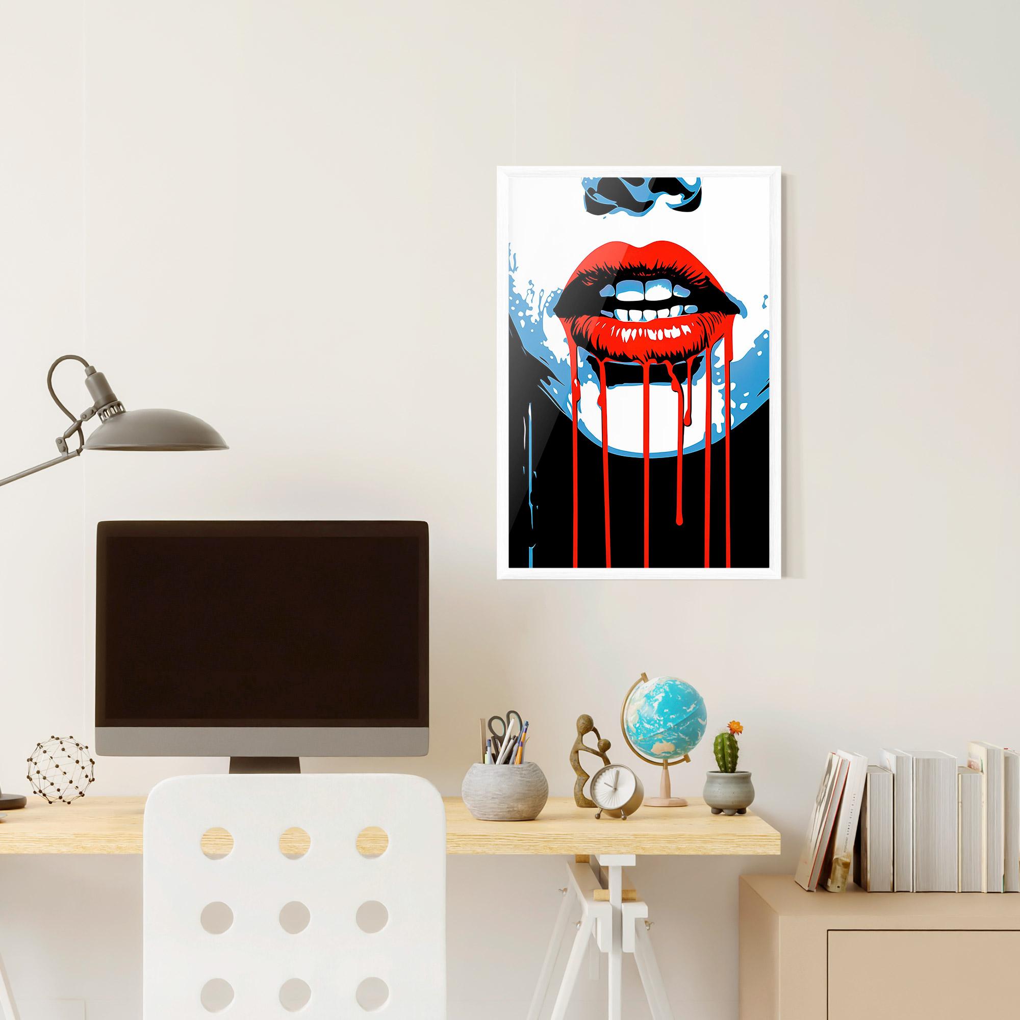 Plakat w Ramie Red Lipstick Flowing mockup 6