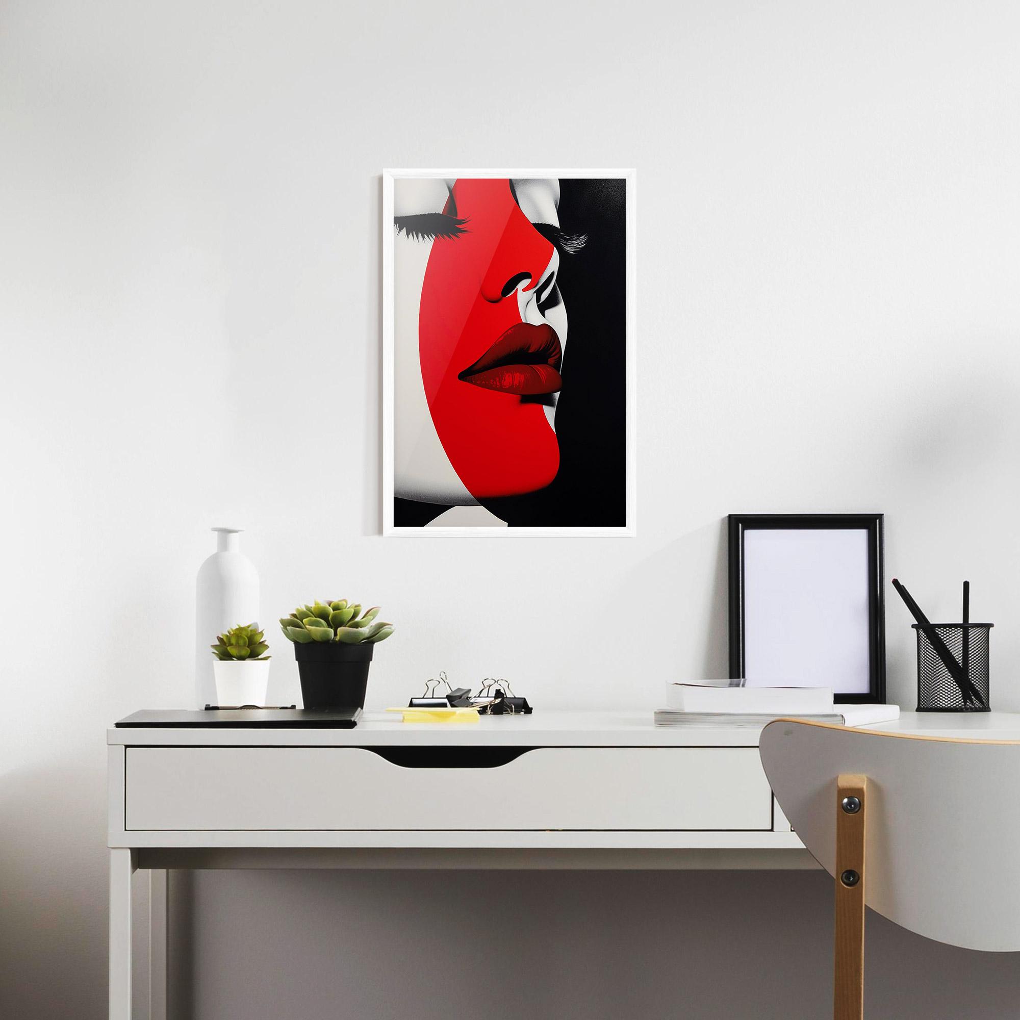 Plakat w Ramie Dark Red Lips mockup 7