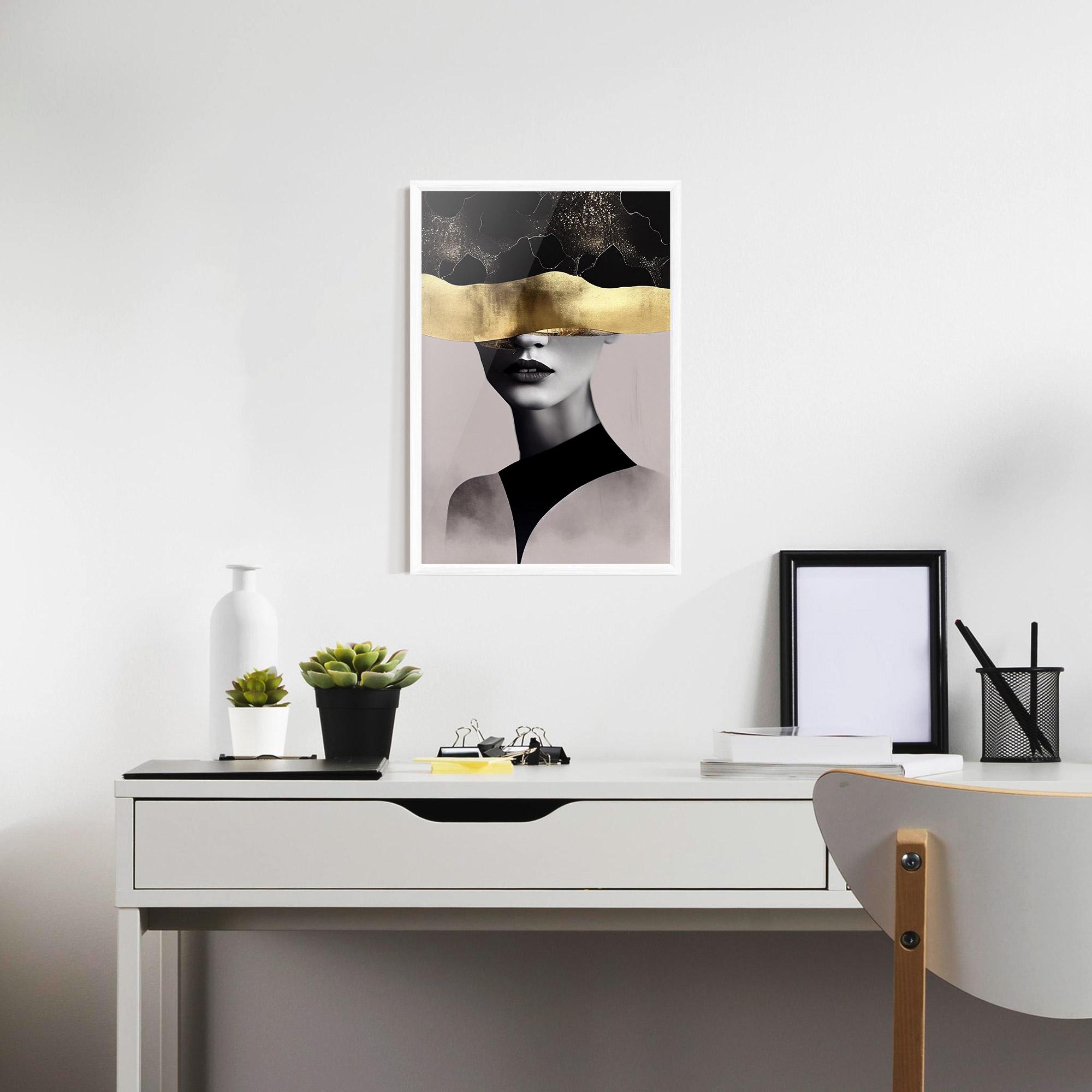 Plakat w Ramie Grey Lips mockup 7