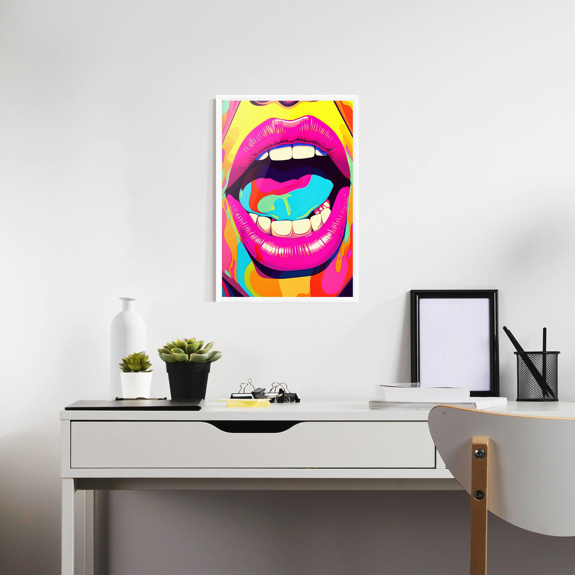 Plakat w Ramie Pop Art Mouth mockup 7