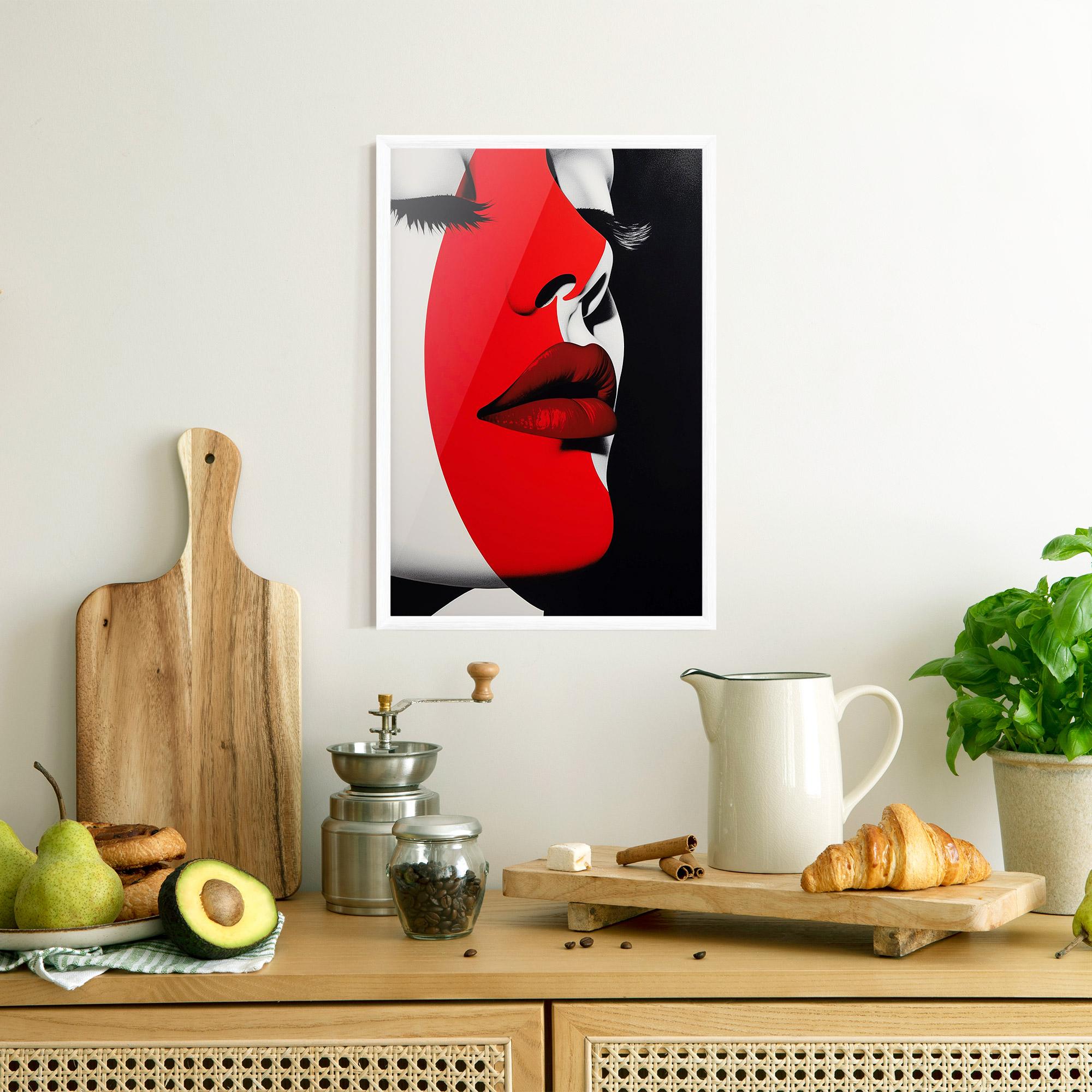 Plakat w Ramie Dark Red Lips mockup 8