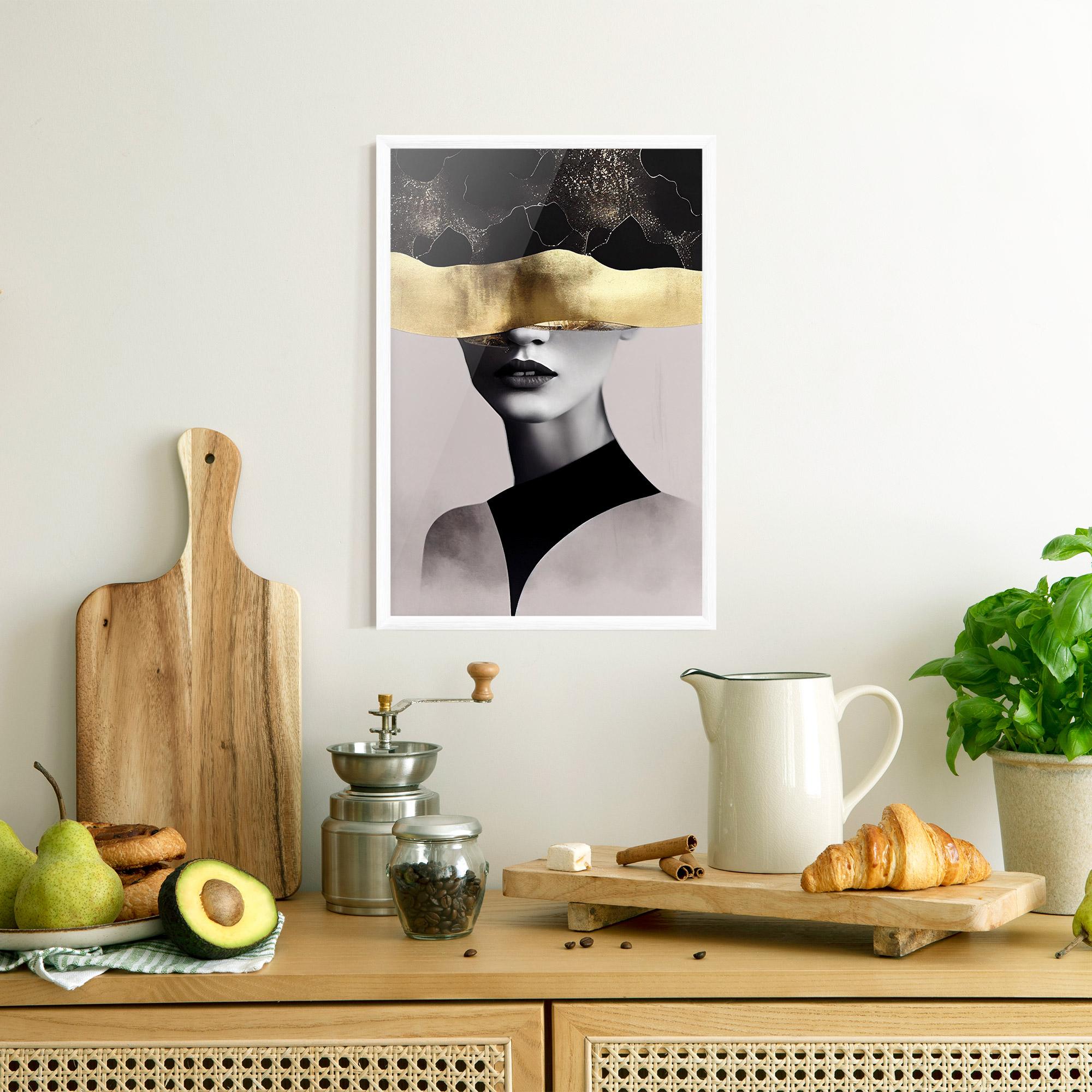 Plakat w Ramie Grey Lips mockup 8