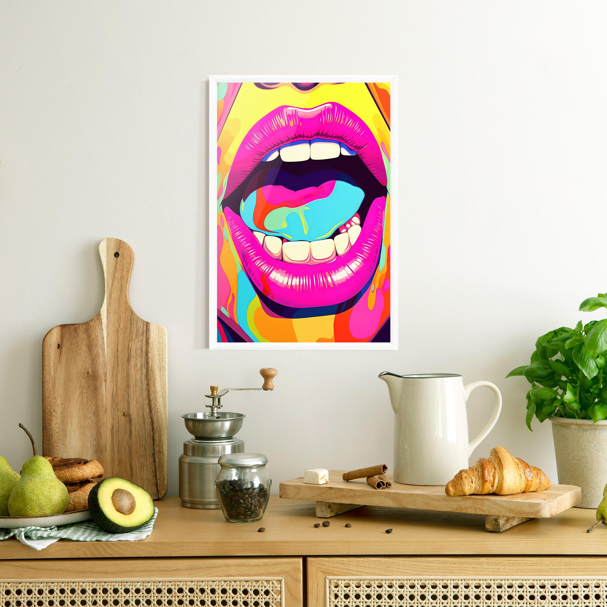 Plakat w Ramie Pop Art Mouth mockup 8