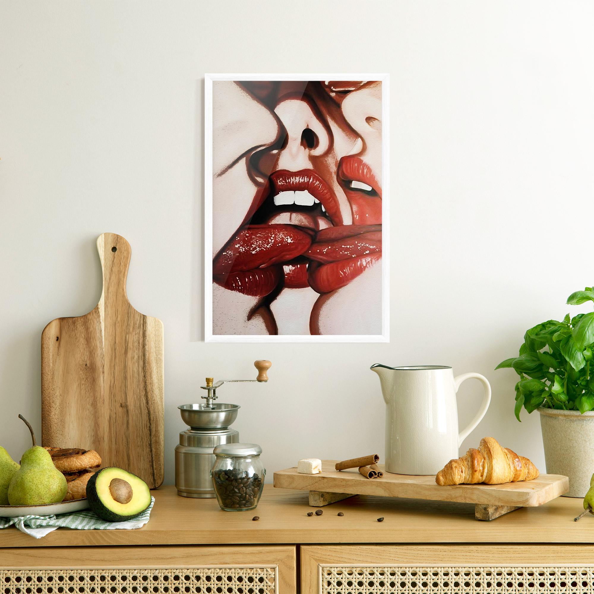 Plakat w Ramie Tree Red Lips mockup 8