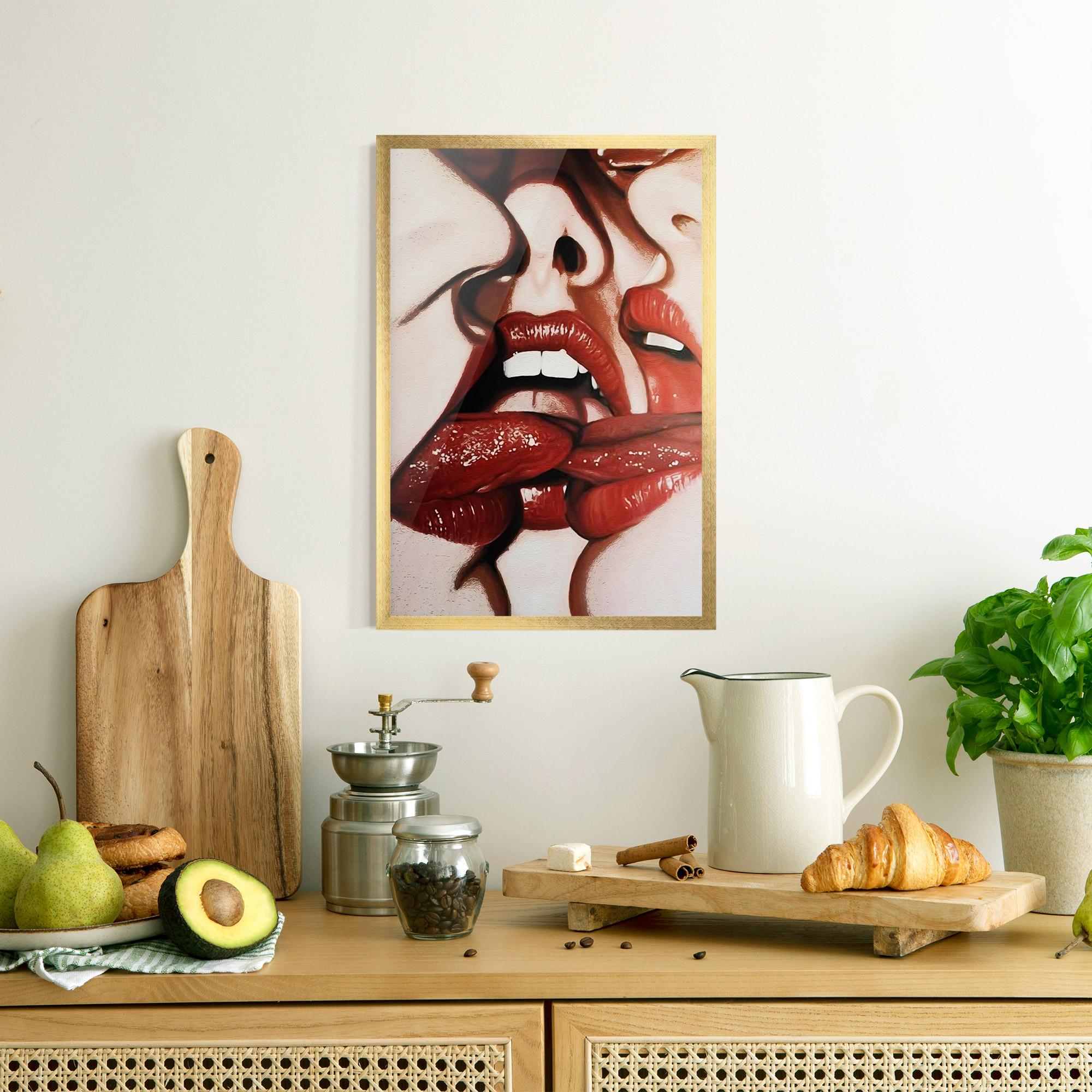 Plakat w Ramie Tree Red Lips mockup 8