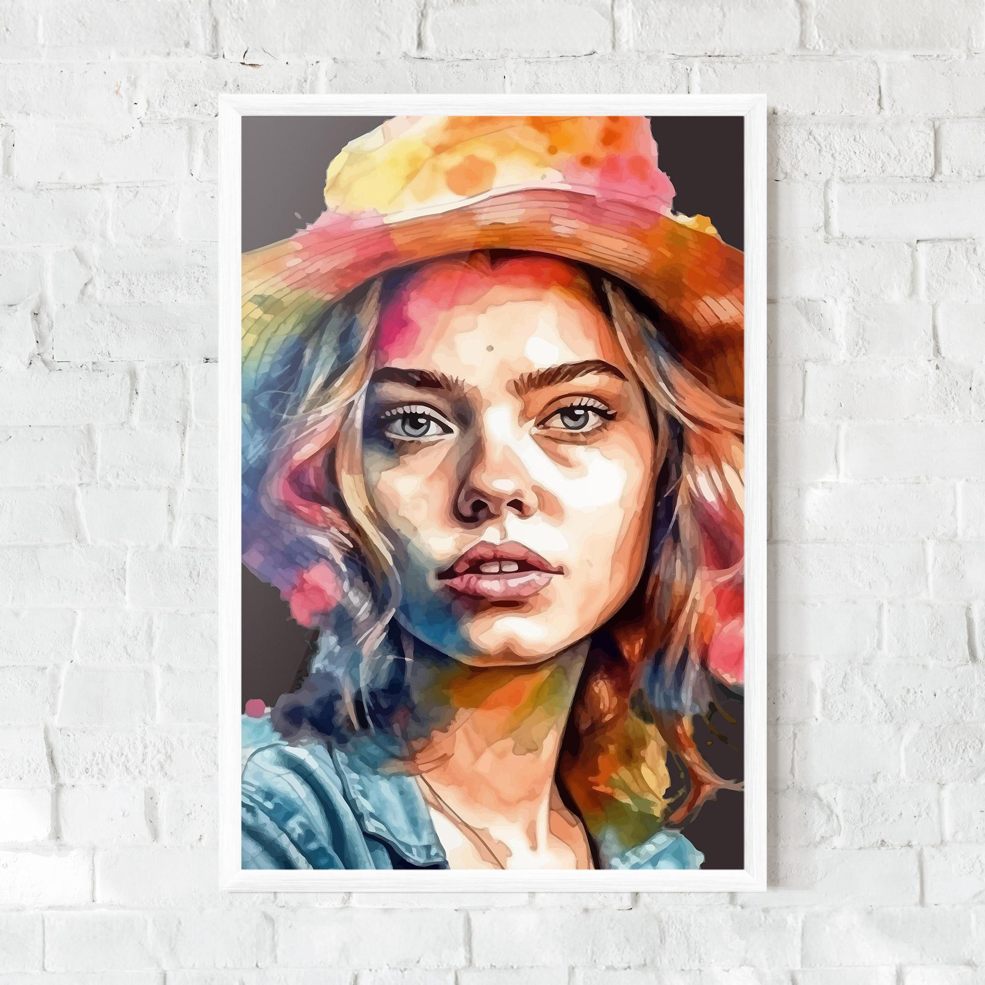 Plakat w Ramie Hat Portrait Girl mockup 0