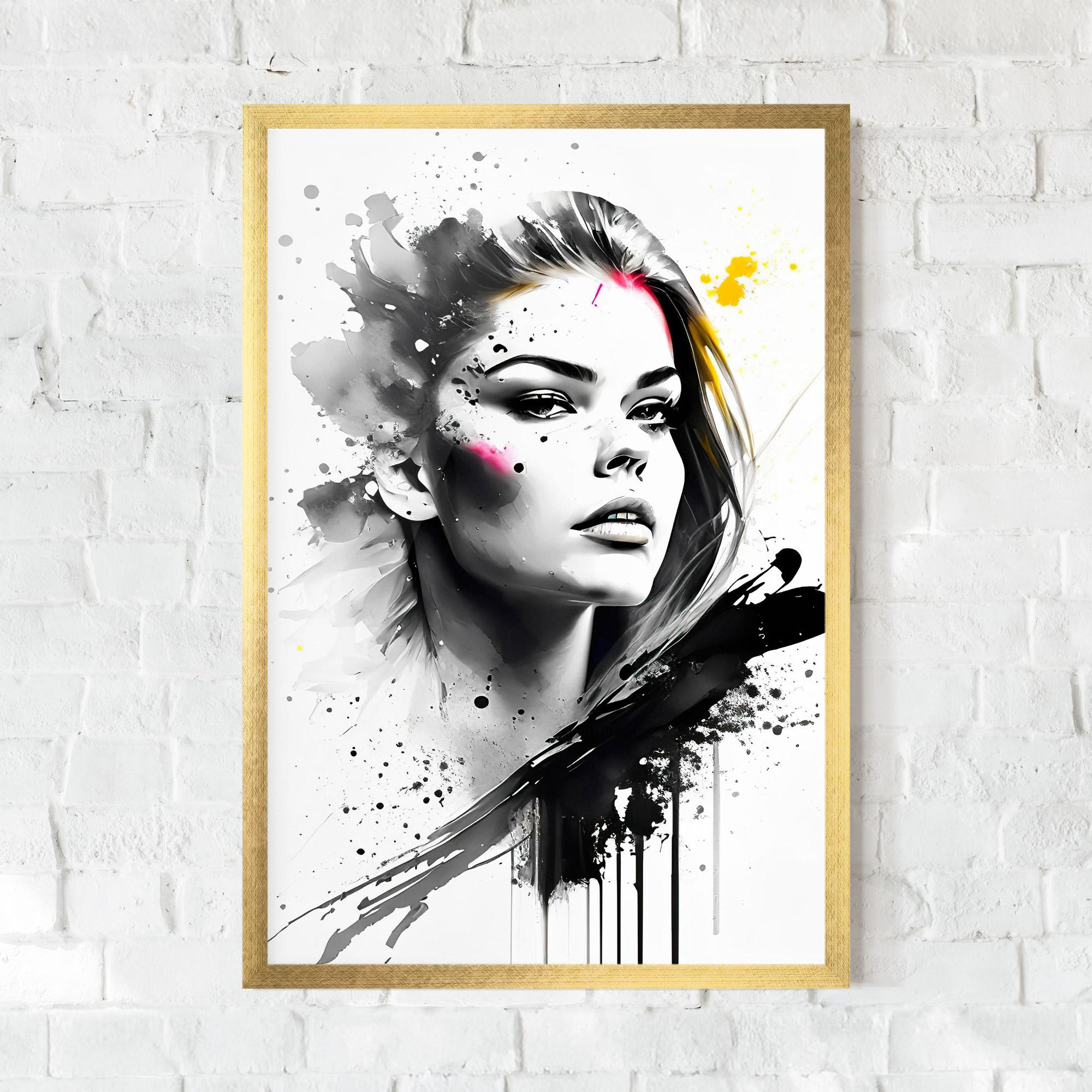 Plakat w Ramie Ink Splash Portrait mockup 0