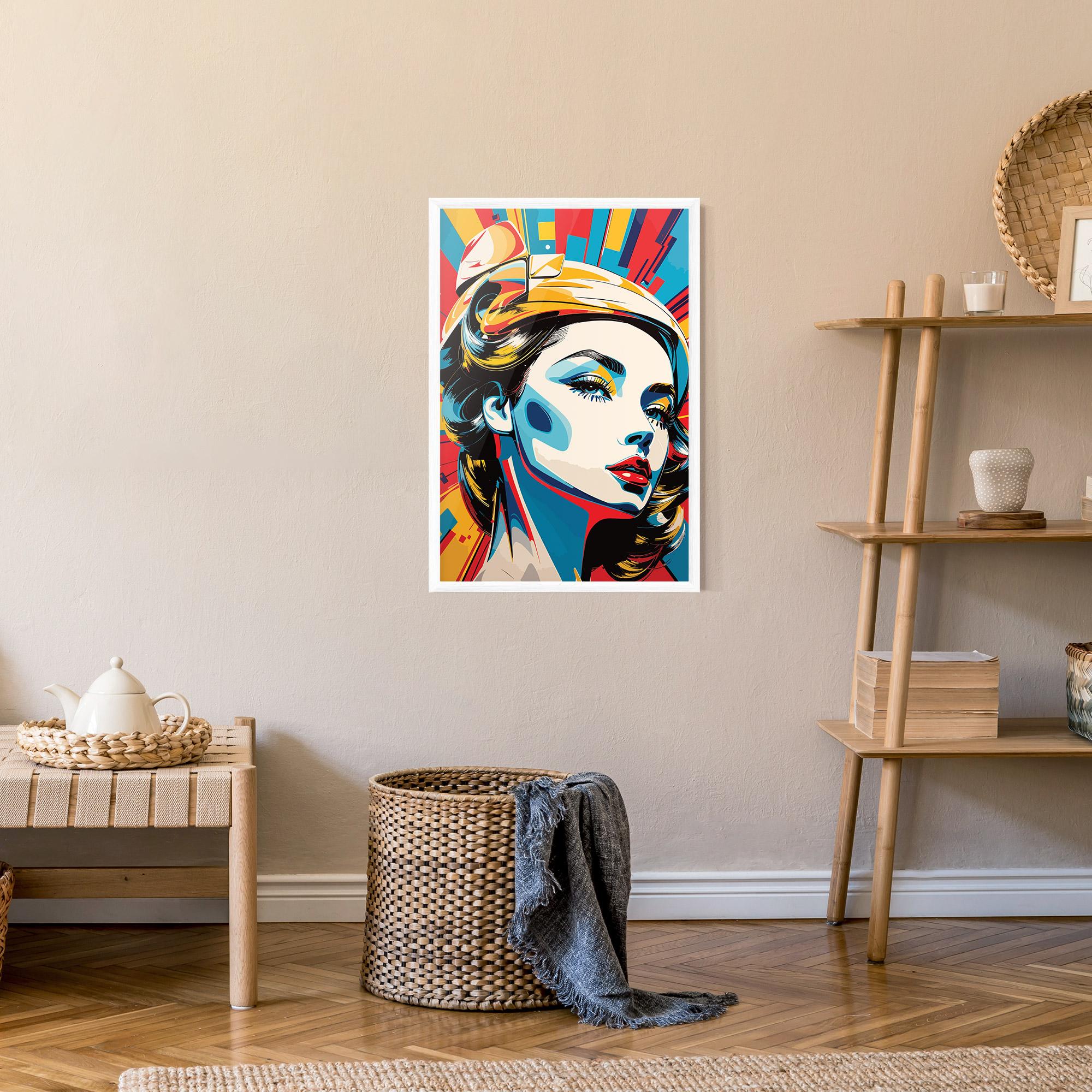 Plakat w Ramie Colorful Portrait Lady mockup 9