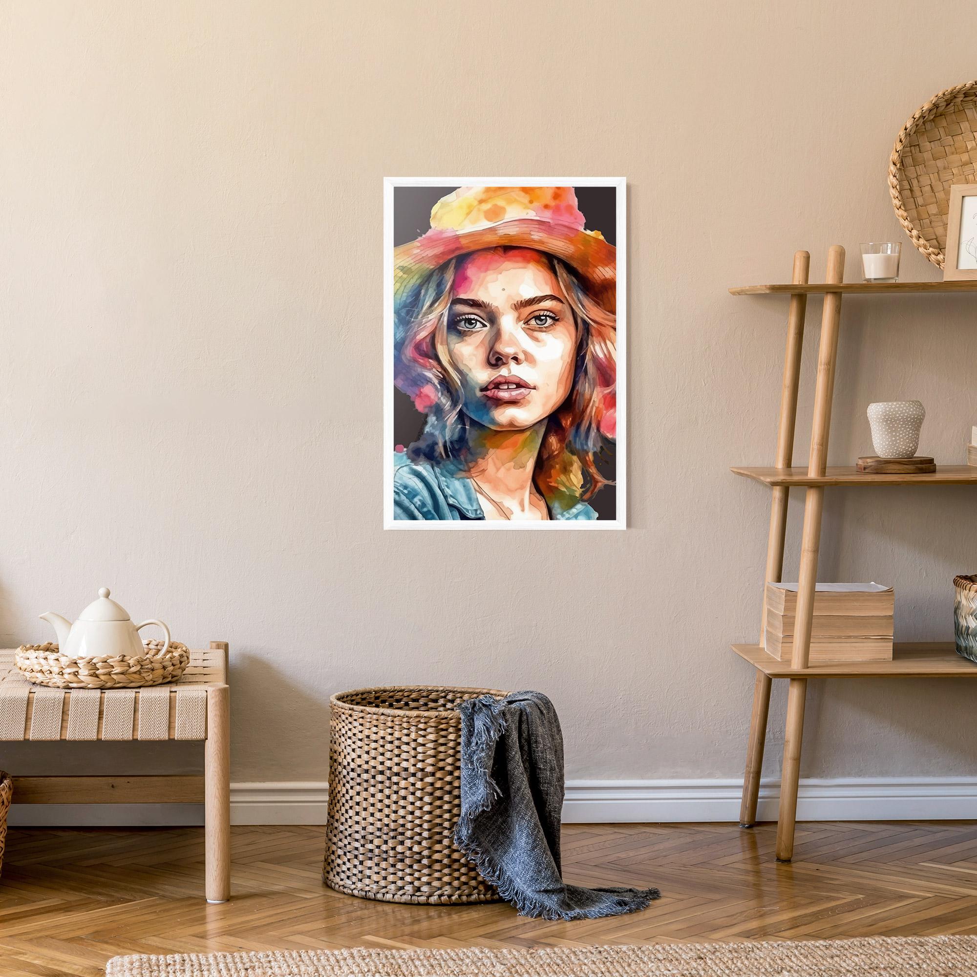 Plakat w Ramie Hat Portrait Girl mockup 9