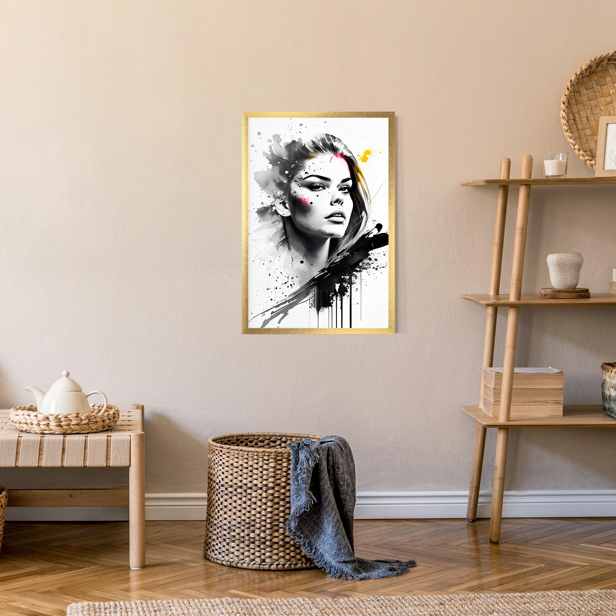 Plakat w Ramie Ink Splash Portrait mockup 9