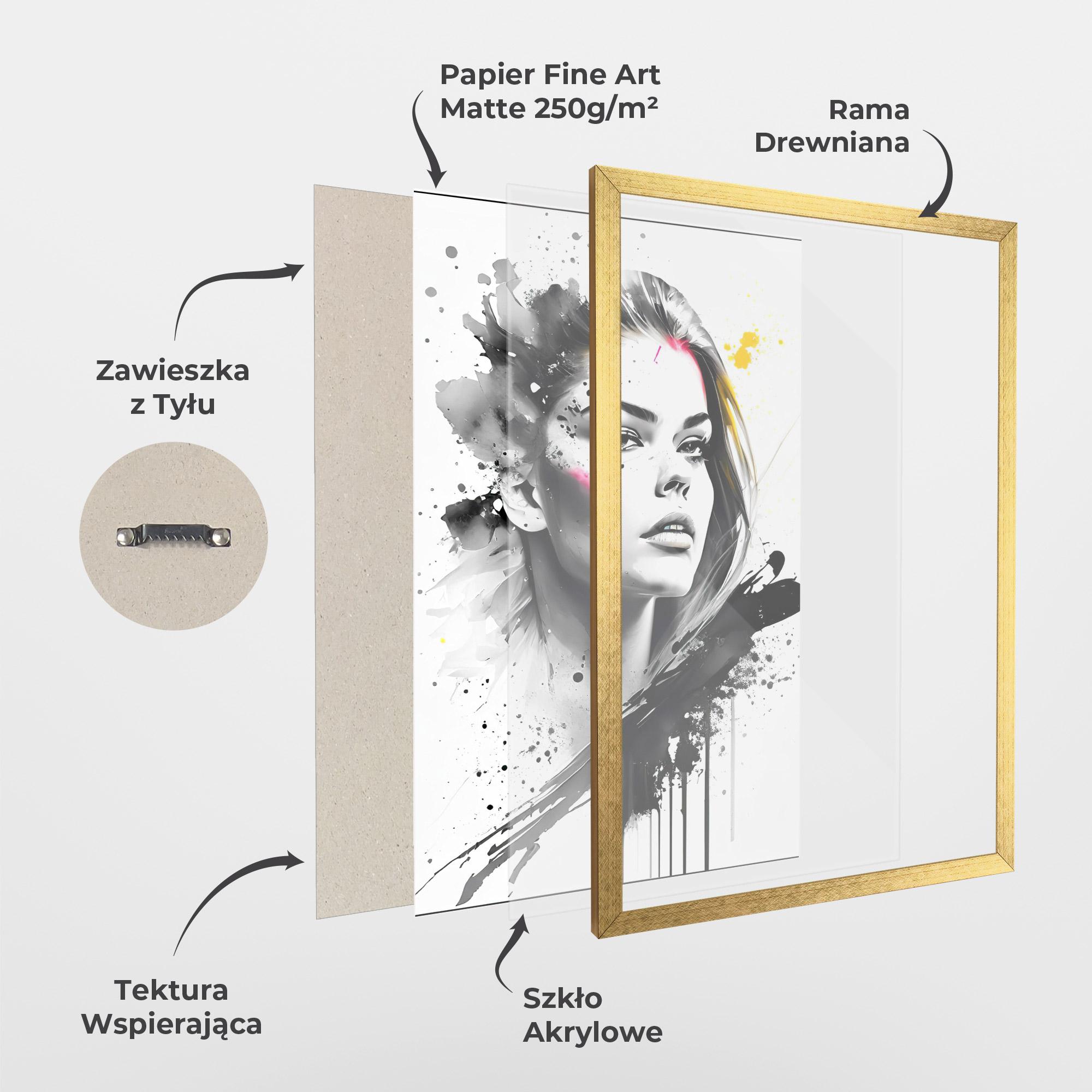 Plakat w Ramie Ink Splash Portrait mockup 1