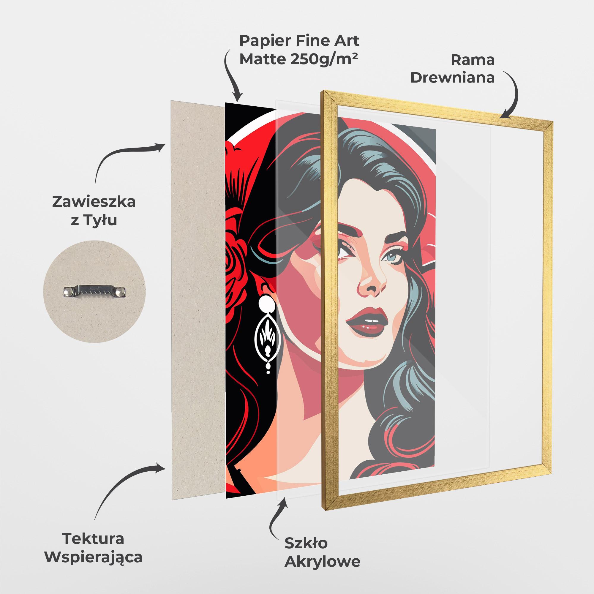 Plakat w Ramie Red Light Portrait mockup 1