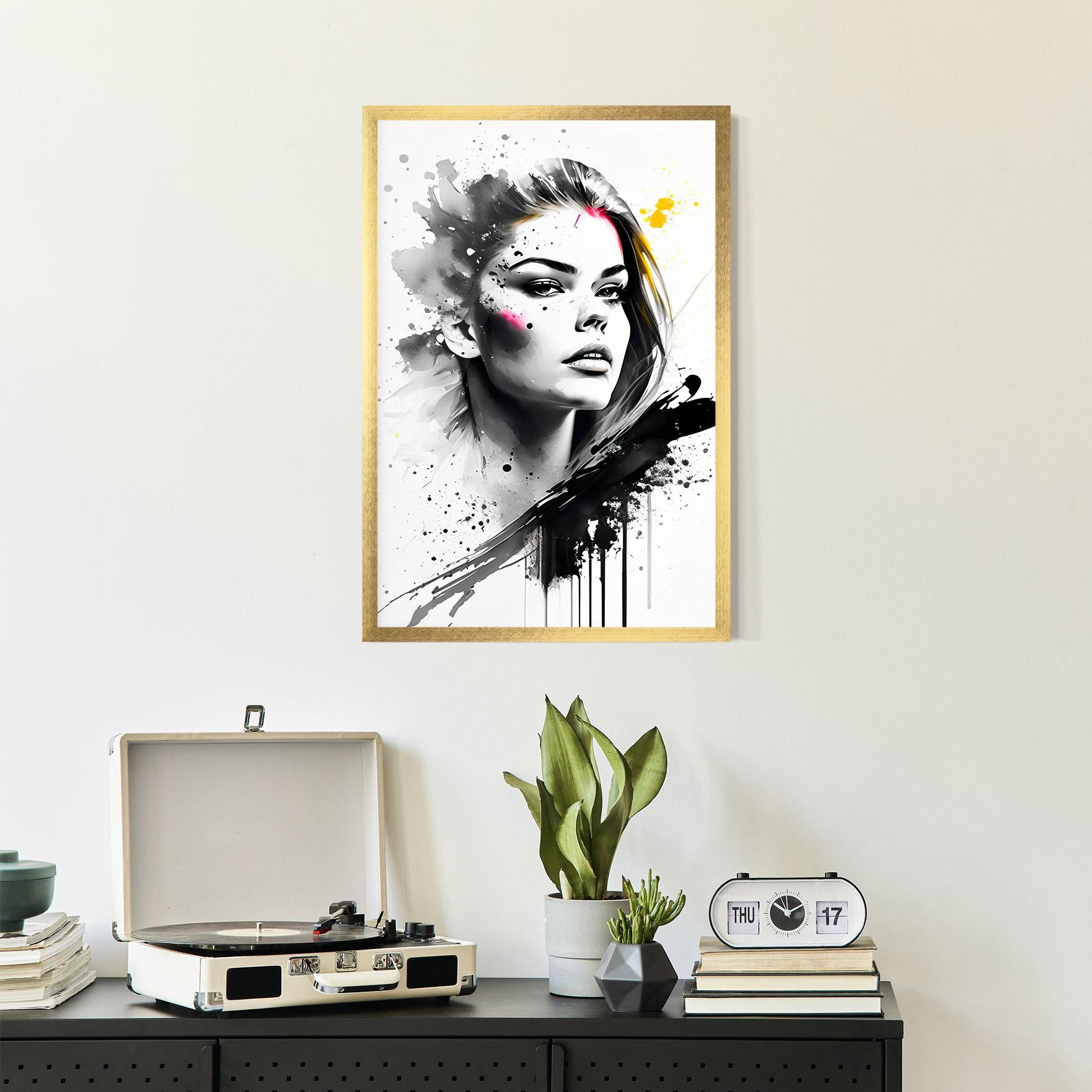 Plakat w Ramie Ink Splash Portrait mockup 2