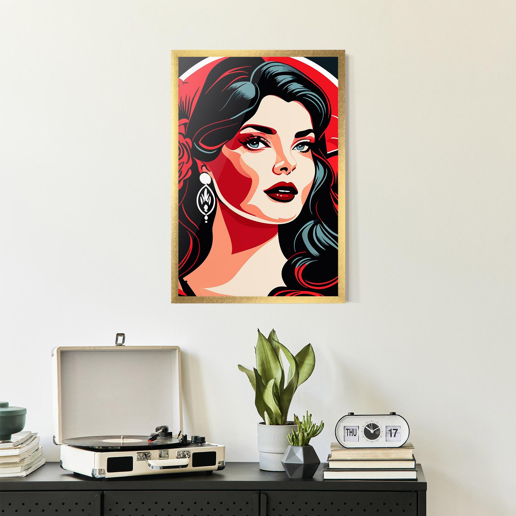 Plakat w Ramie Red Light Portrait mockup 2